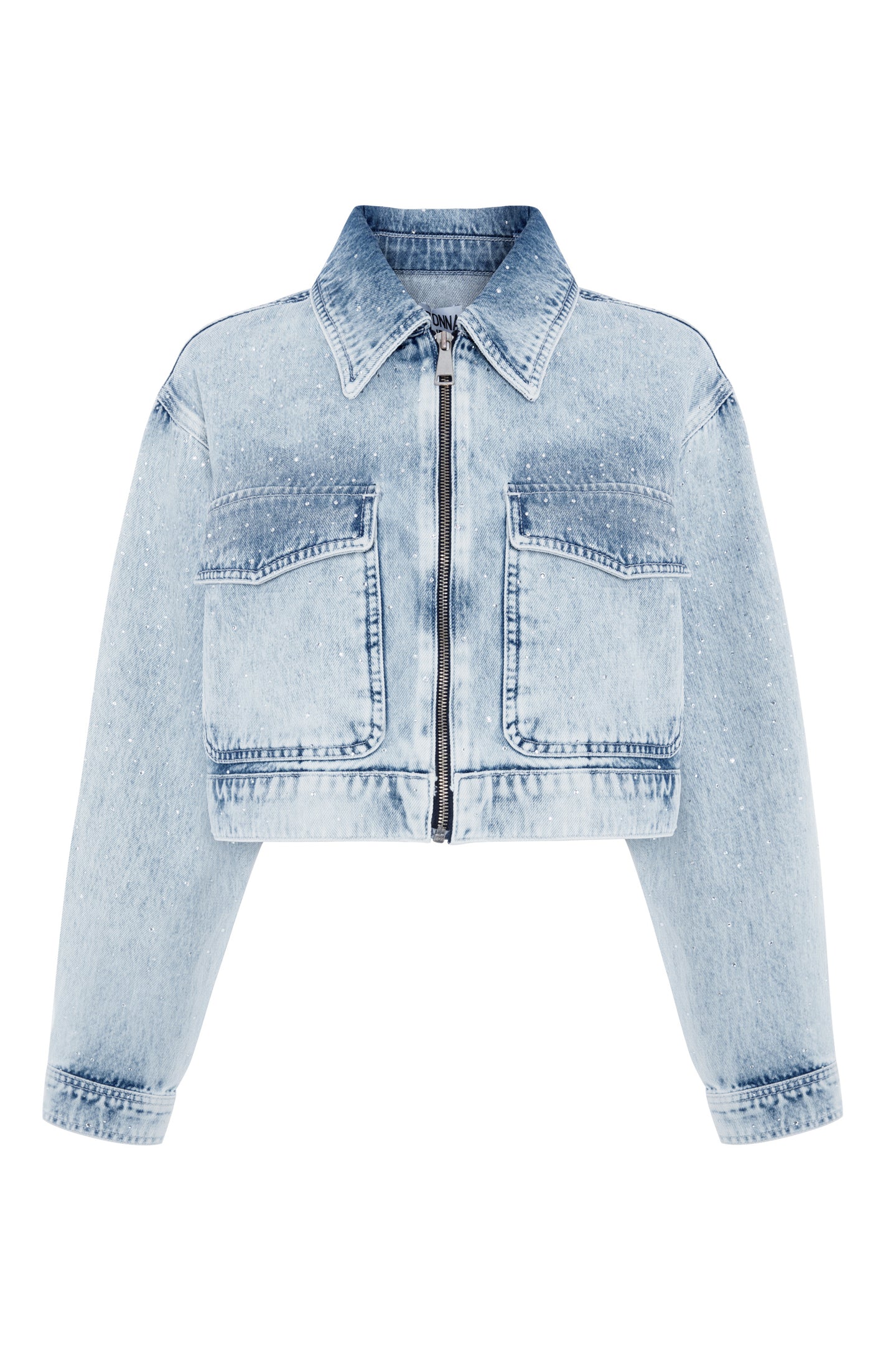Dudette The Reimagined Cropped Jacket | On The Run [Light Blue Denim]