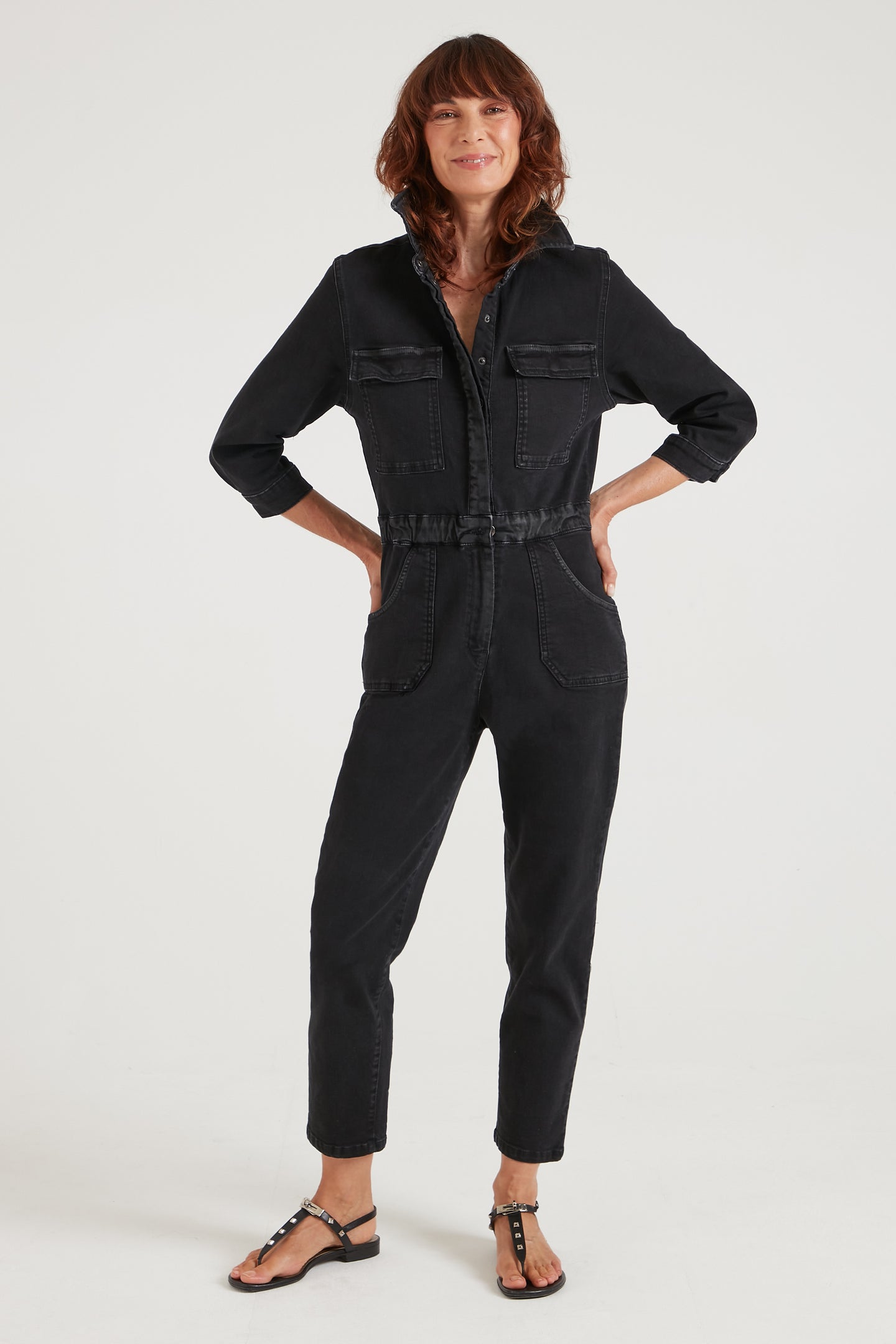 Dusty The Super Downtown Jumpsuit | Dark Days [Black Denim]
