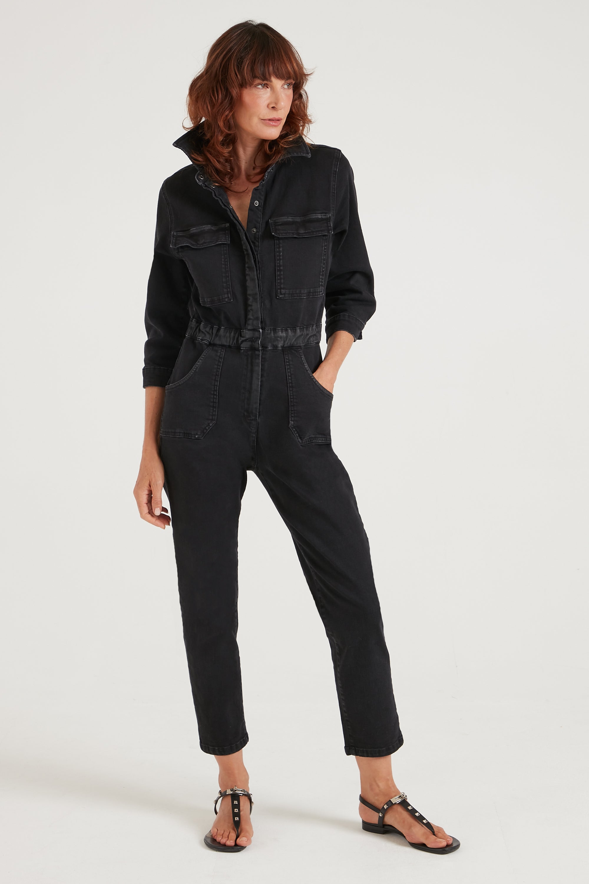 Dusty The Super Downtown Jumpsuit | Dark Days [Black Denim]