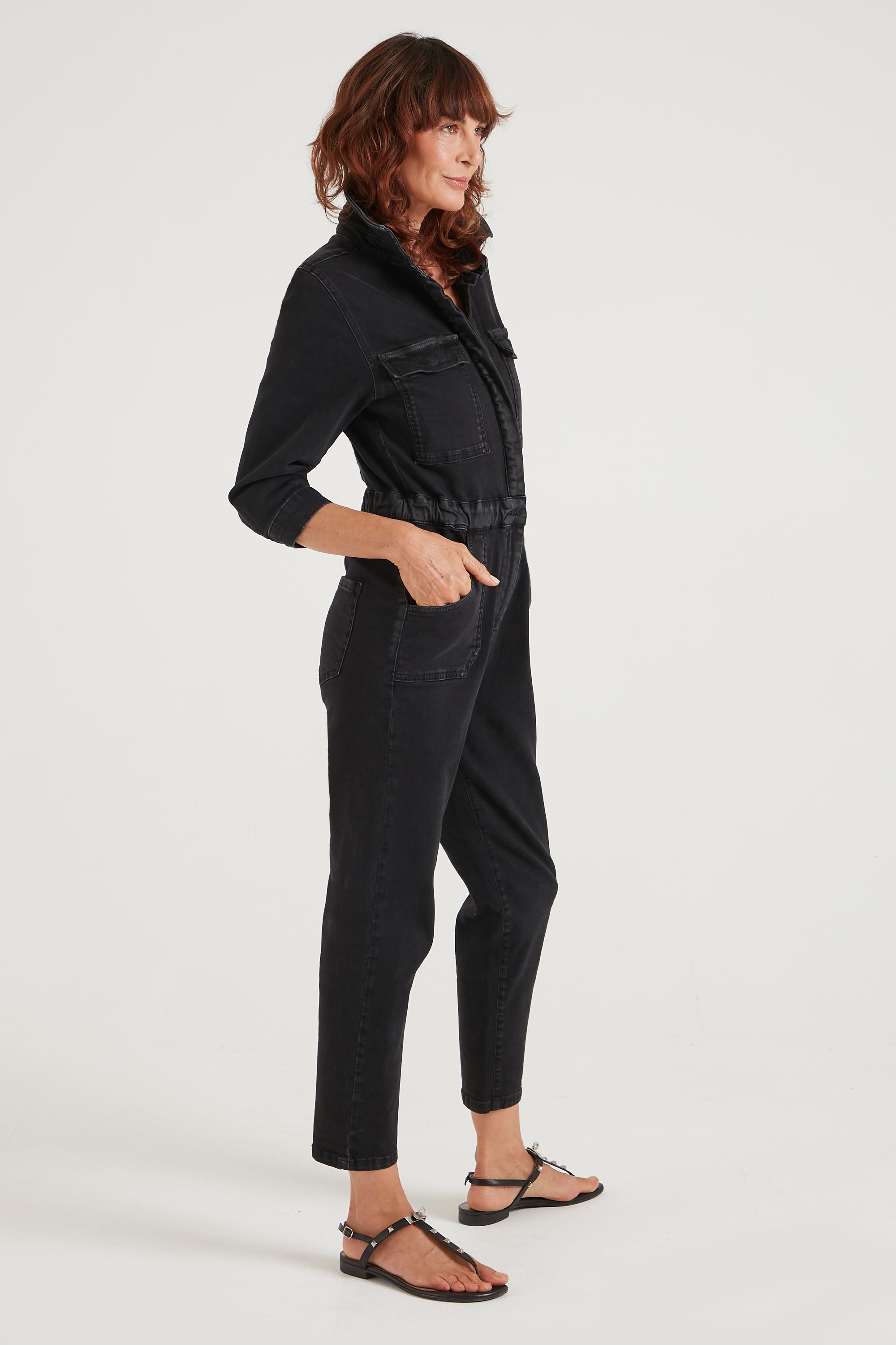 Dusty The Super Downtown Jumpsuit | Dark Days [Black Denim]
