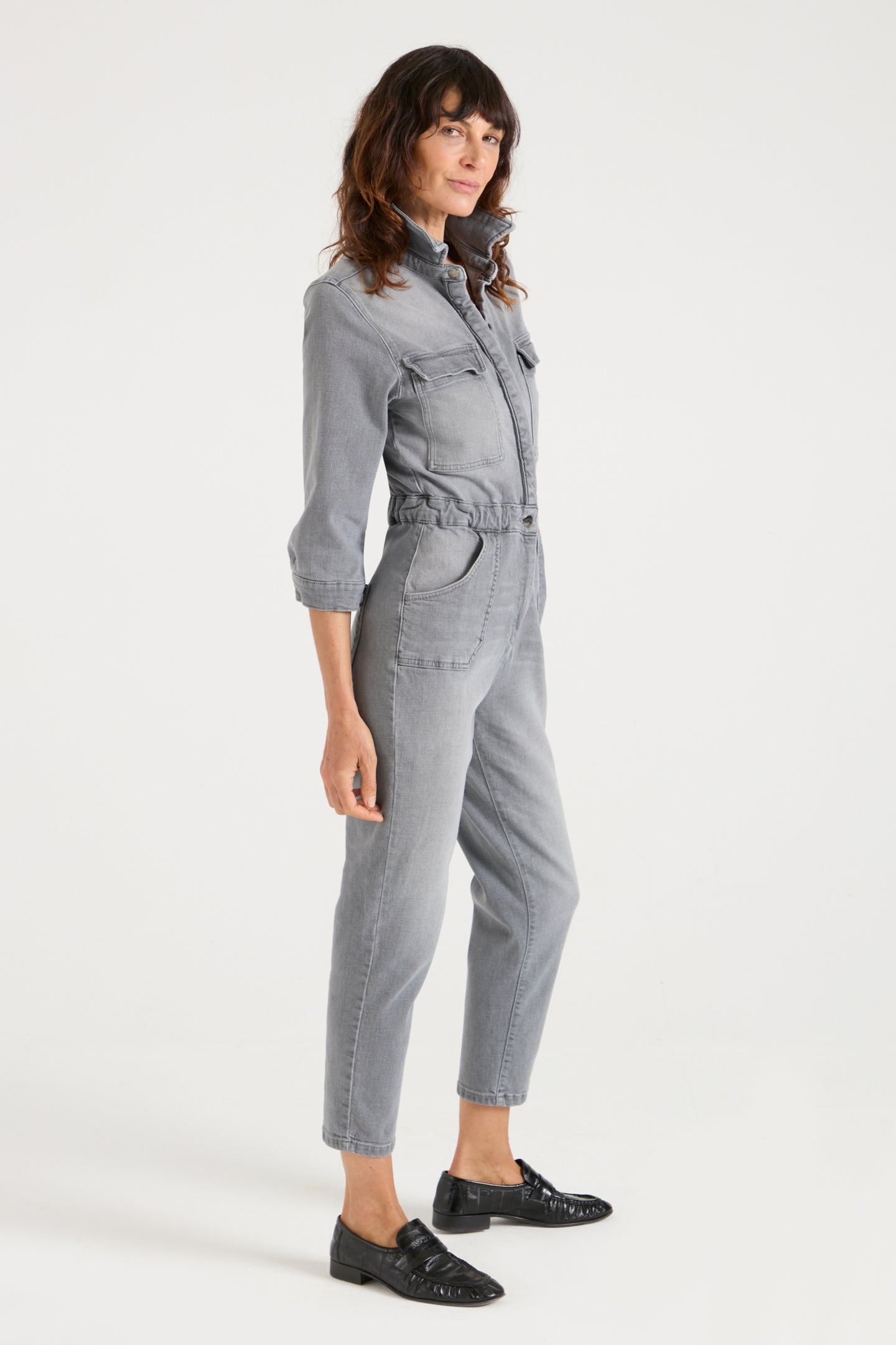 Dusty The Super Downtown Jumpsuit | Stormy Weather [Grey Denim]