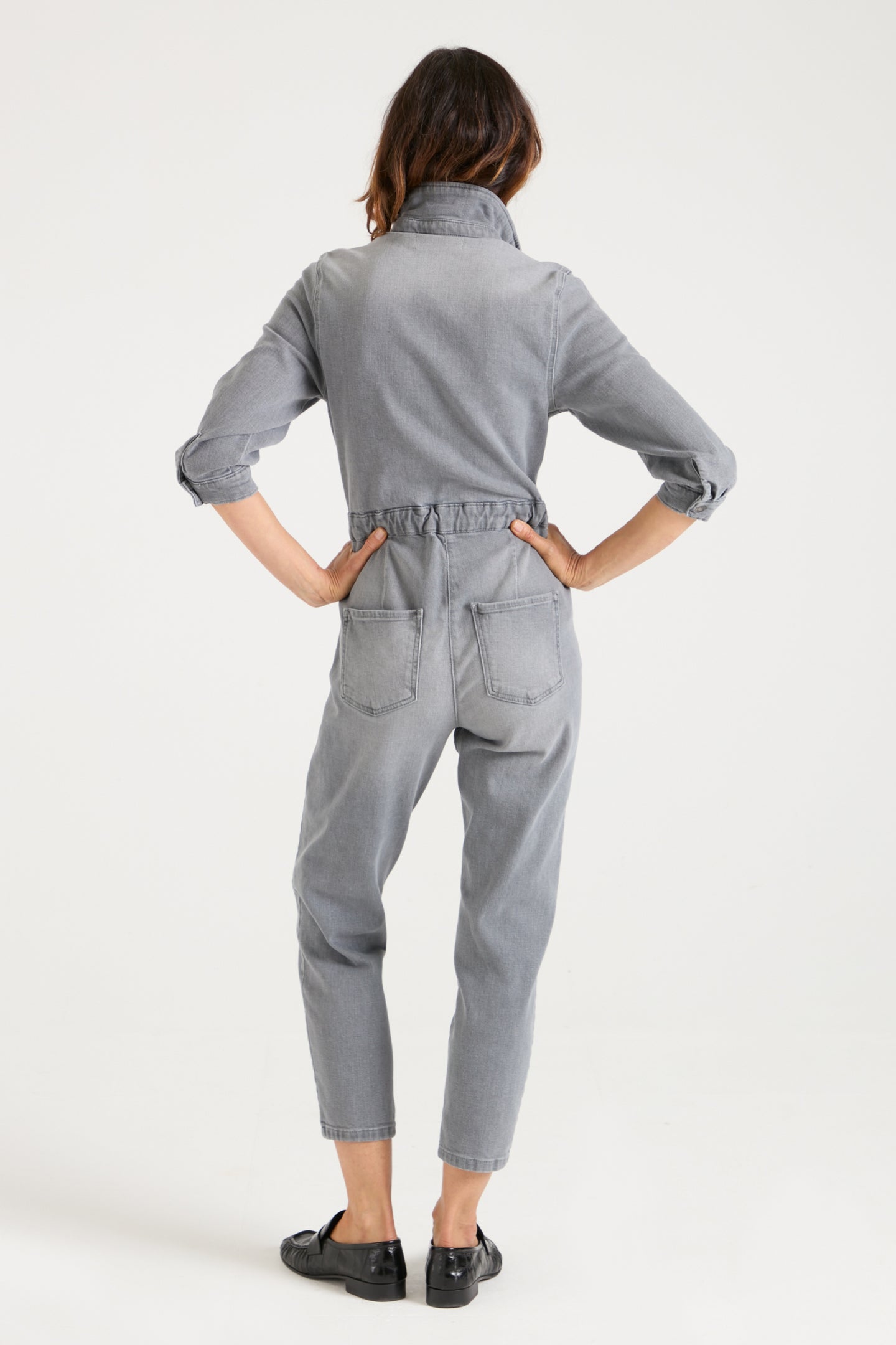 Dusty The Super Downtown Jumpsuit | Stormy Weather [Grey Denim]