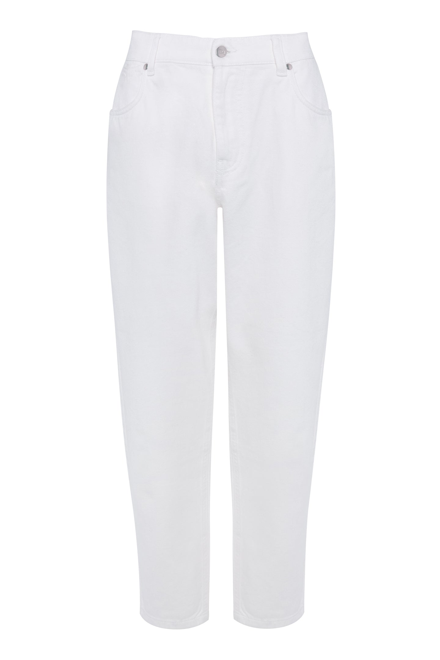 Edith The High Rise Barrel Leg | Milk [White Denim]
