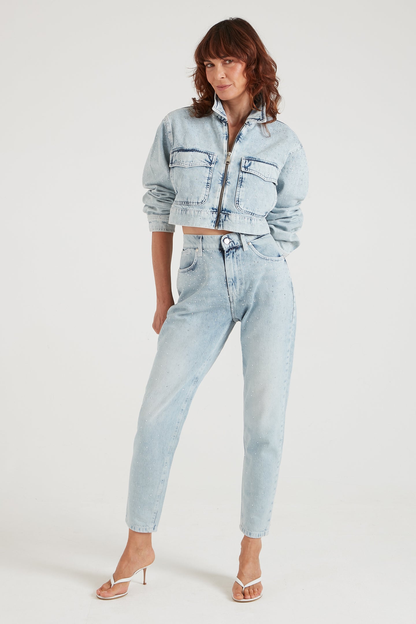 Edith The High Rise Barrel Leg | On The Run [Light Blue Denim]