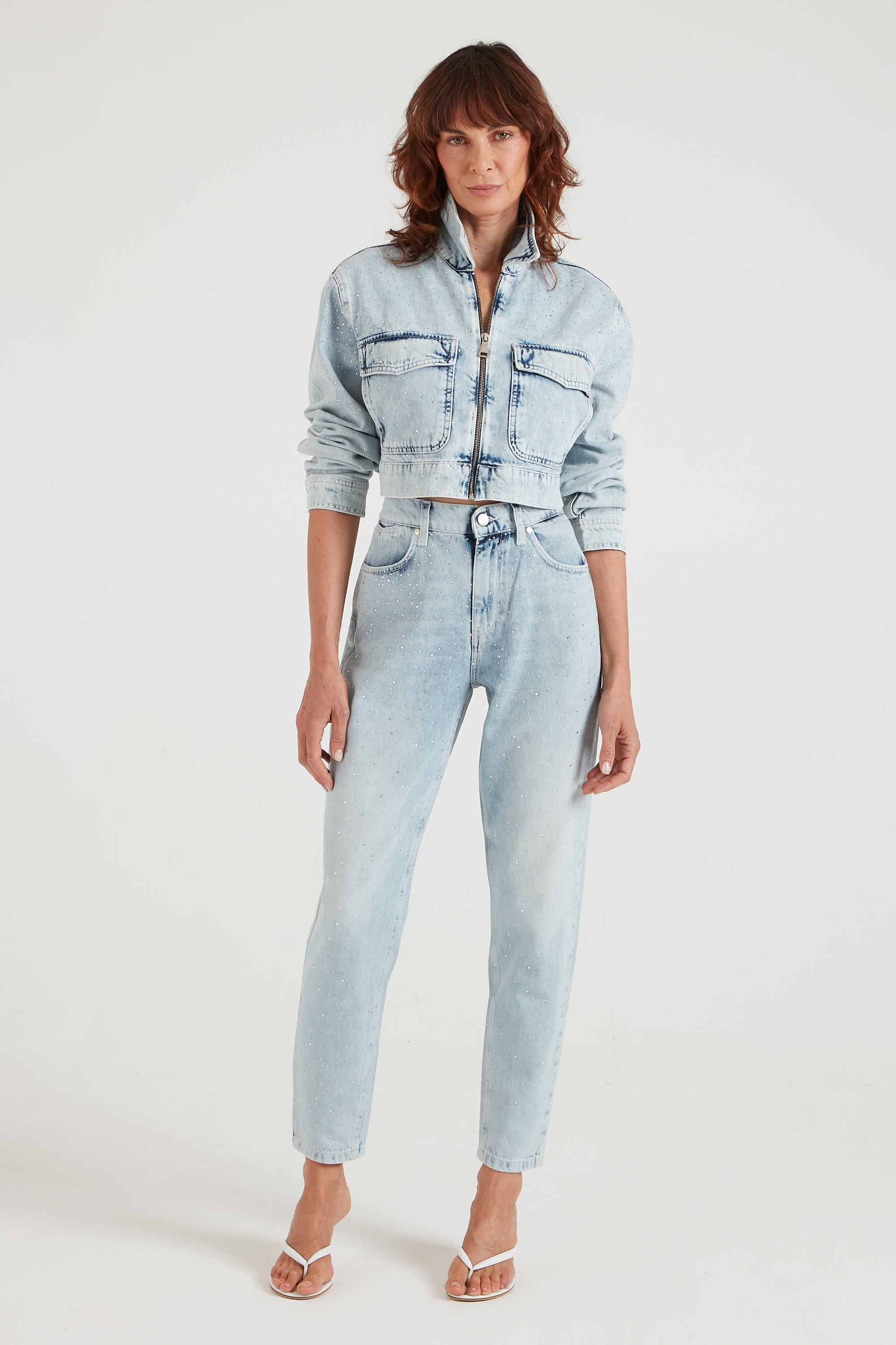 Edith The High Rise Barrel Leg | On The Run [Light Blue Denim]