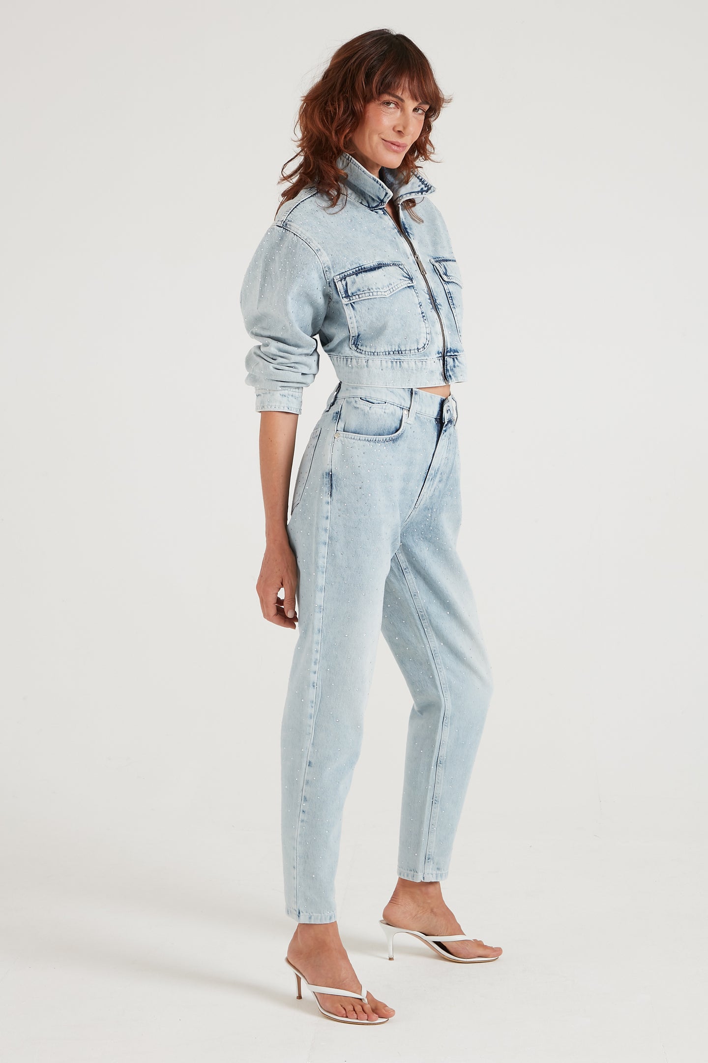 Edith The High Rise Barrel Leg | On The Run [Light Blue Denim]