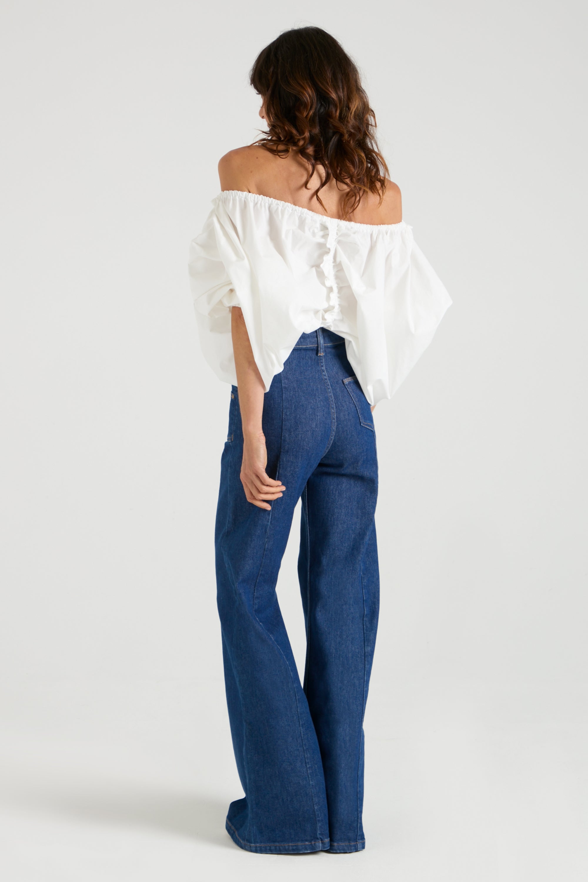 Emilia The Patch Pocket Super Wide Leg Flare | Smarter Than You [Blue Denim]