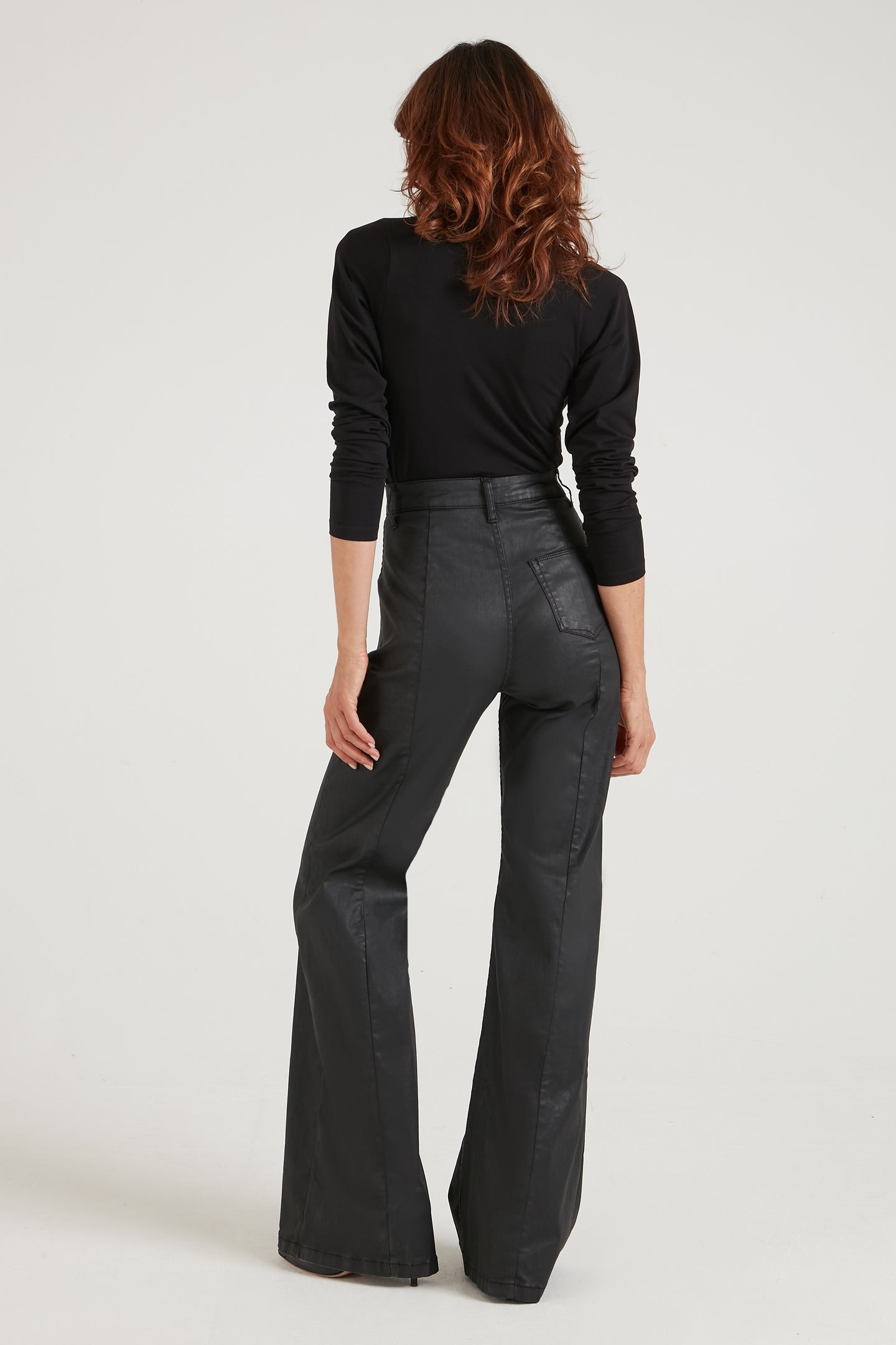 Emilia The Patch Pocket Super Wide Leg Flare | Oil Slick [Black]