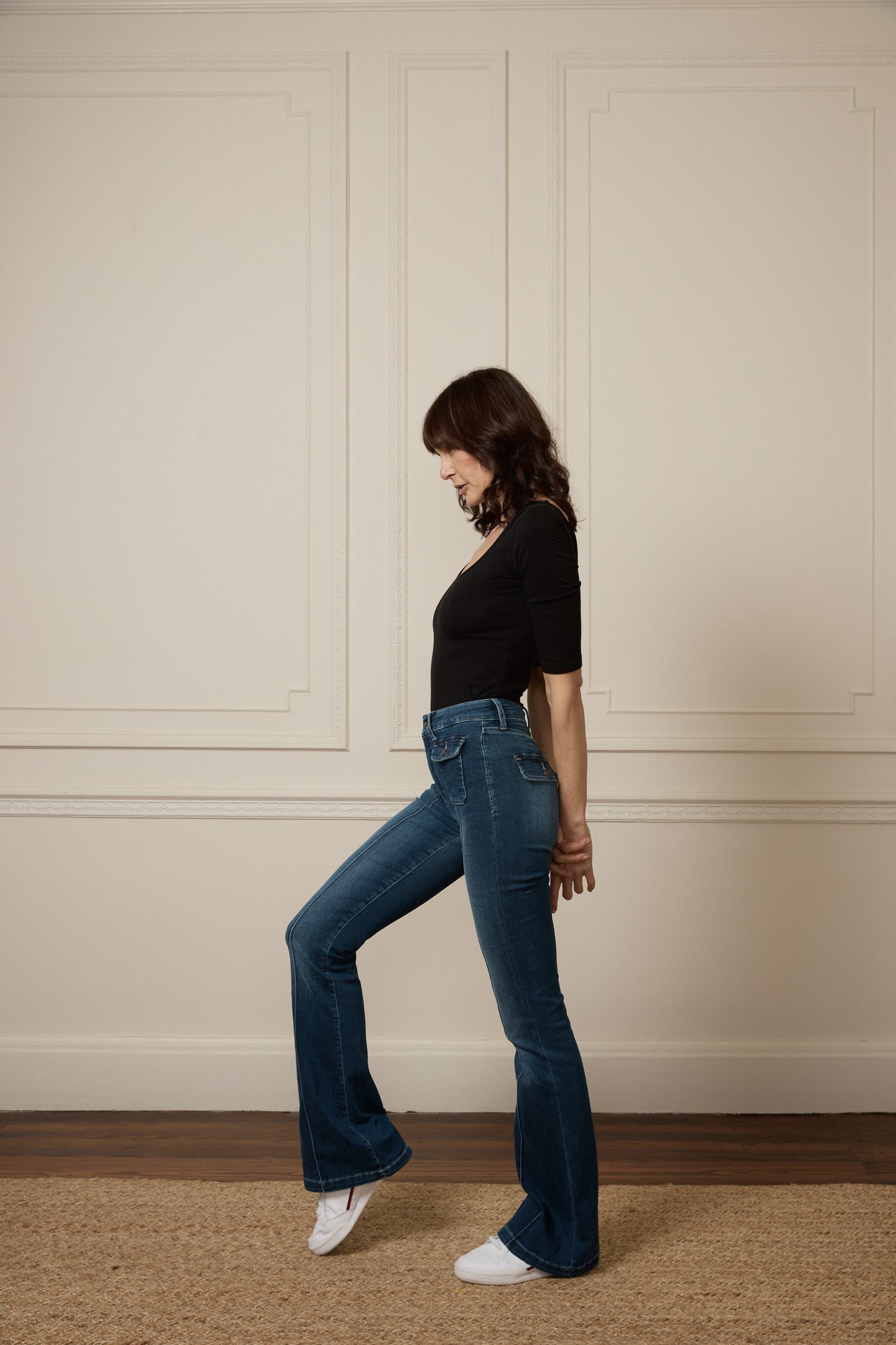 Hope The High Top Patch Pocket Bootcut | Moody Blues [Dark Wash Denim]