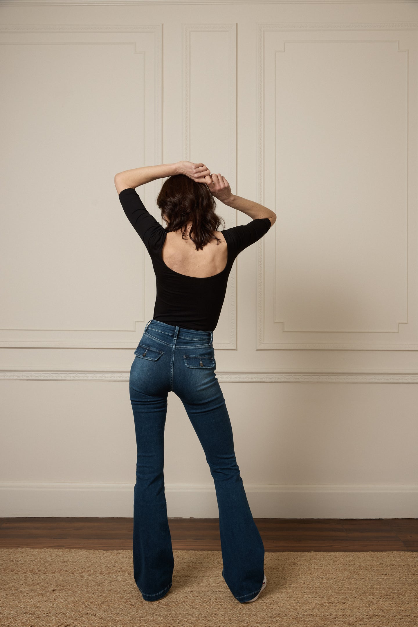 Hope The High Top Patch Pocket Bootcut | Moody Blues [Dark Wash Denim]