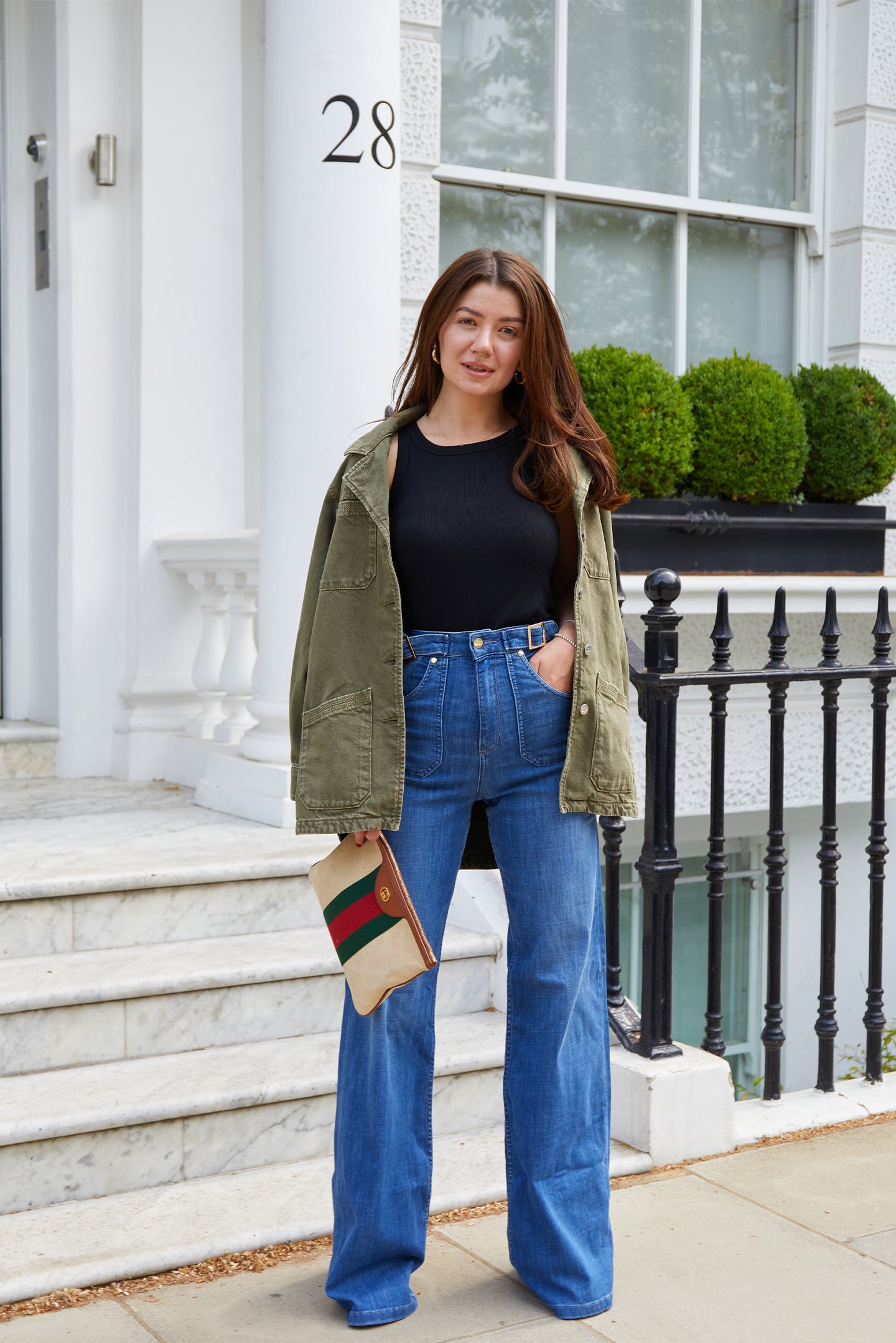 Minnie The High Top Full Length Wide Leg Flared Jeans | Lazy Afternoon [Classic Blue Denim]