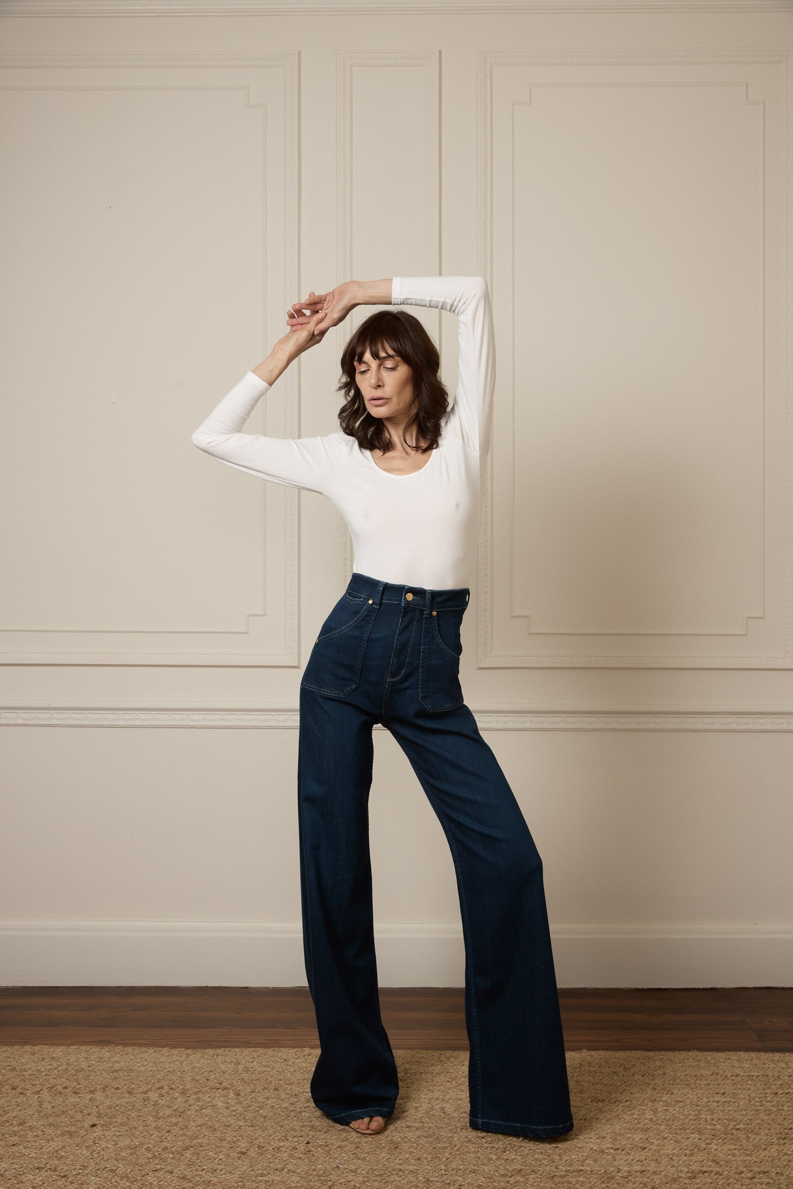 Dorinda | Women’s High-Waist Distressed Wide-Leg Spring Jeans