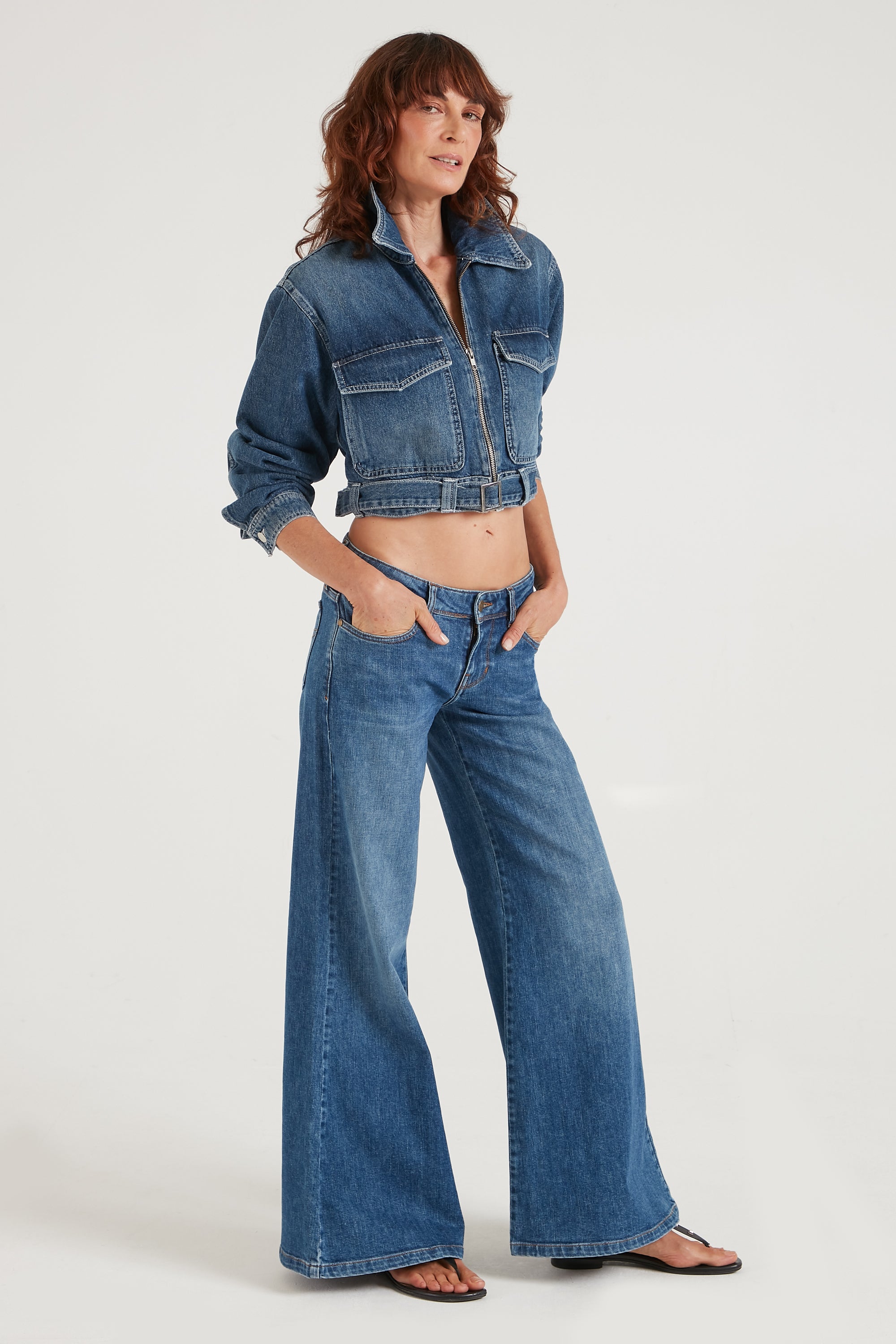 Genevieve The Mid Rise Dramatic Kick Flare | Everlasting Love [Blue Denim]