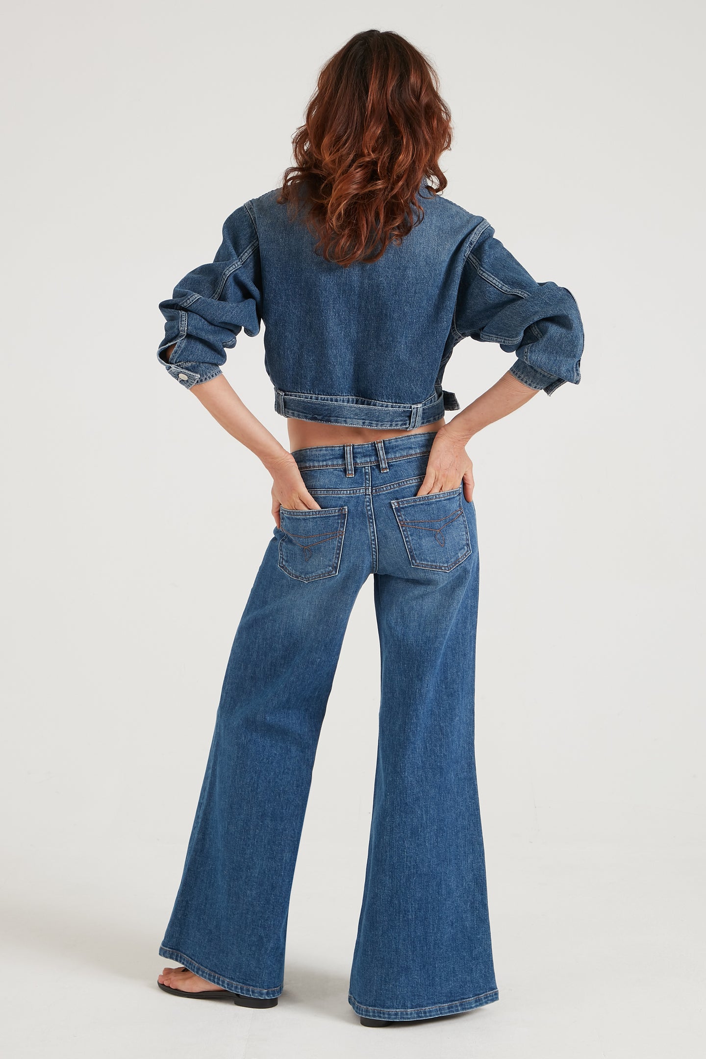 Genevieve The Mid Rise Dramatic Kick Flare | Everlasting Love [Blue Denim]