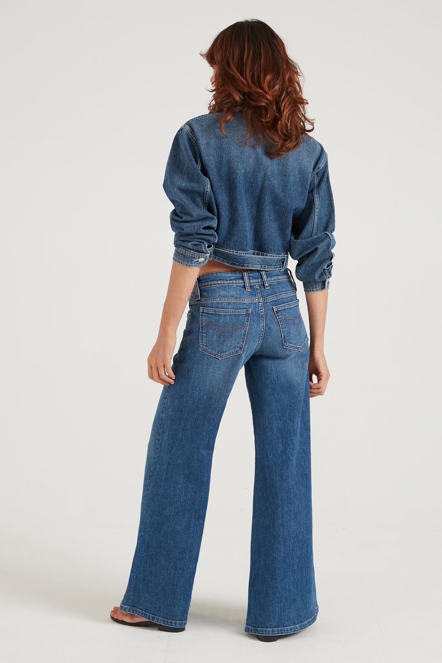 Genevieve The Mid Rise Dramatic Kick Flare | Everlasting Love [Blue Denim]