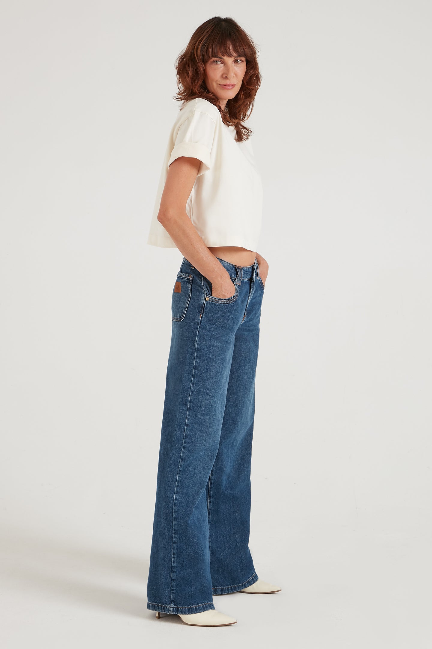 Georgia The Mid Rise Flare | Sunday [Dark Wash Denim]