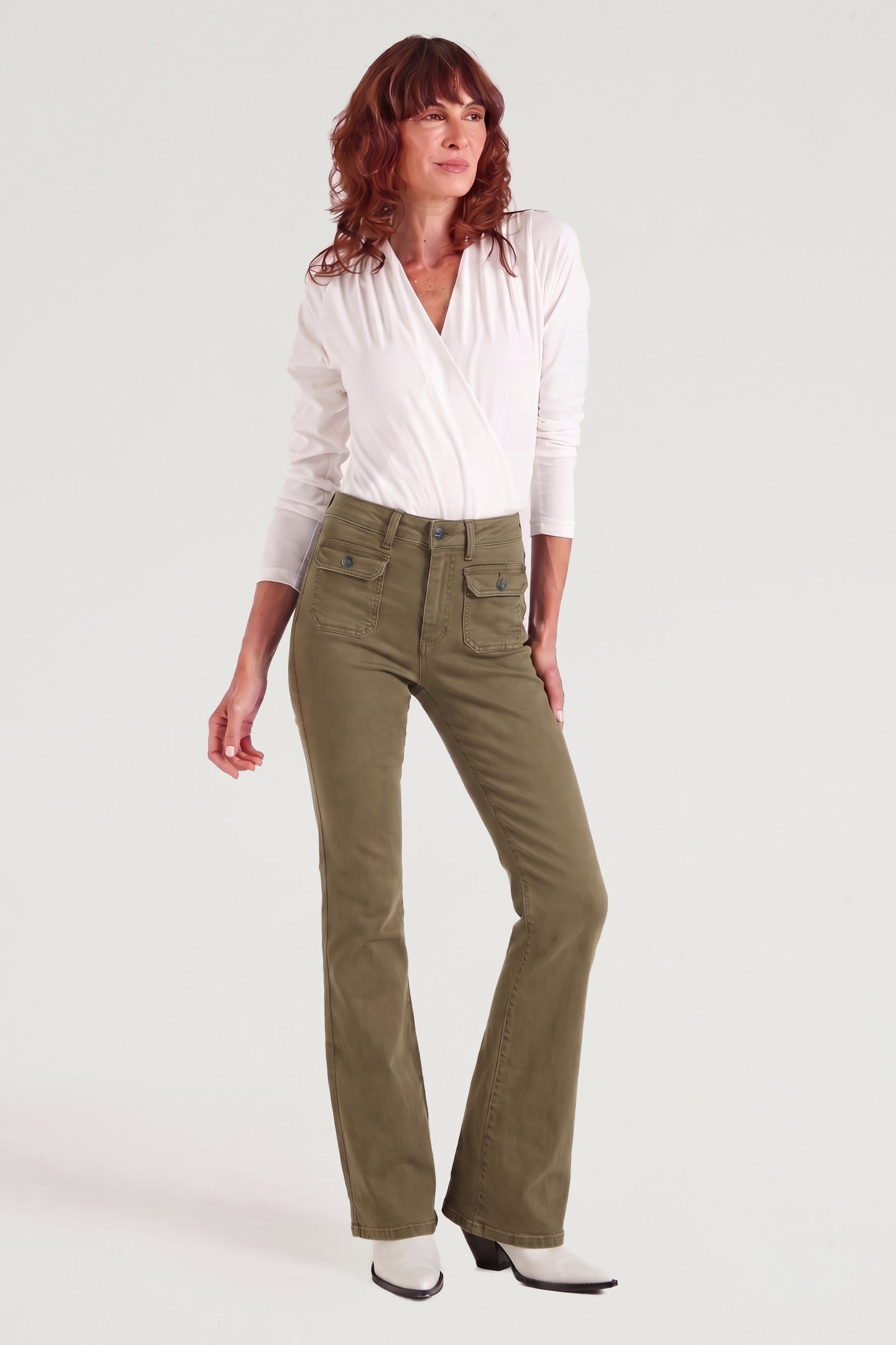Hope The High Top Patch Pocket Bootcut | Khaki [Green]