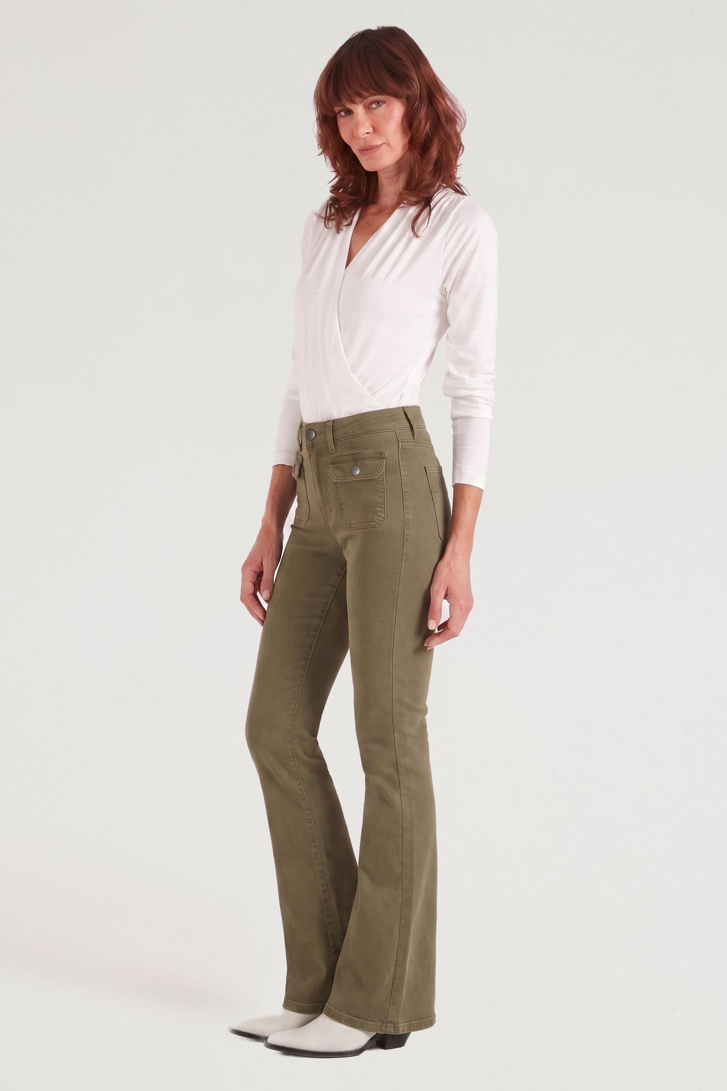 Hope The High Top Patch Pocket Bootcut | Khaki [Green]