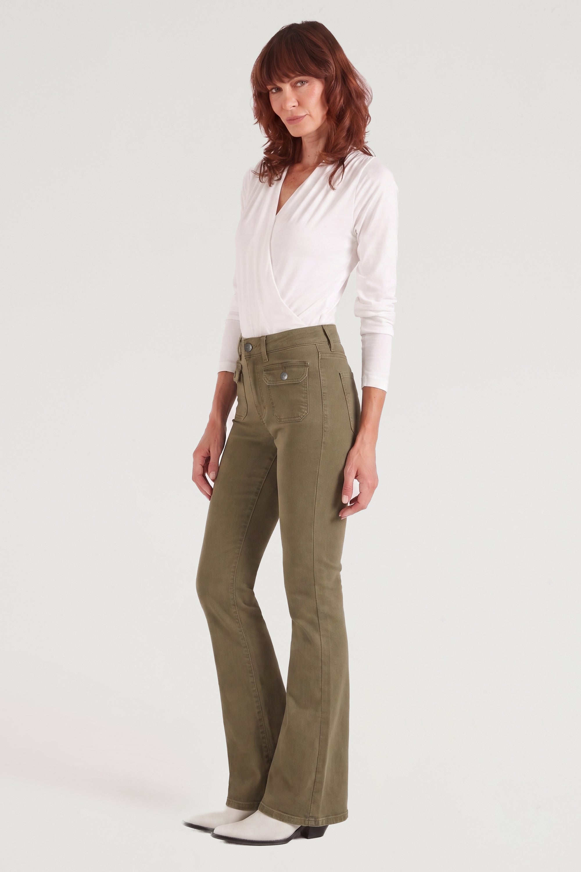 Hope The High Top Patch Pocket Bootcut | Khaki [Green]