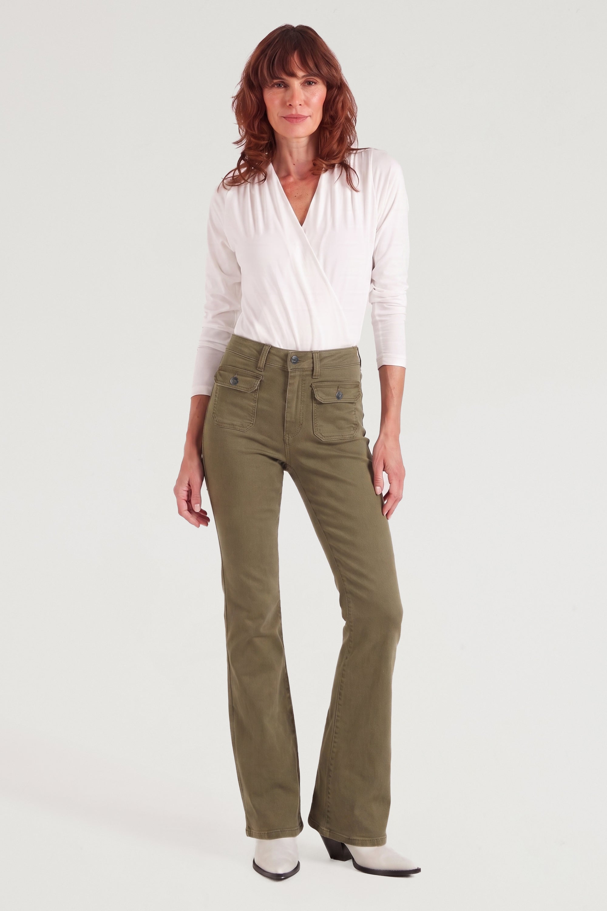 Hope The High Top Patch Pocket Bootcut | Khaki [Green]