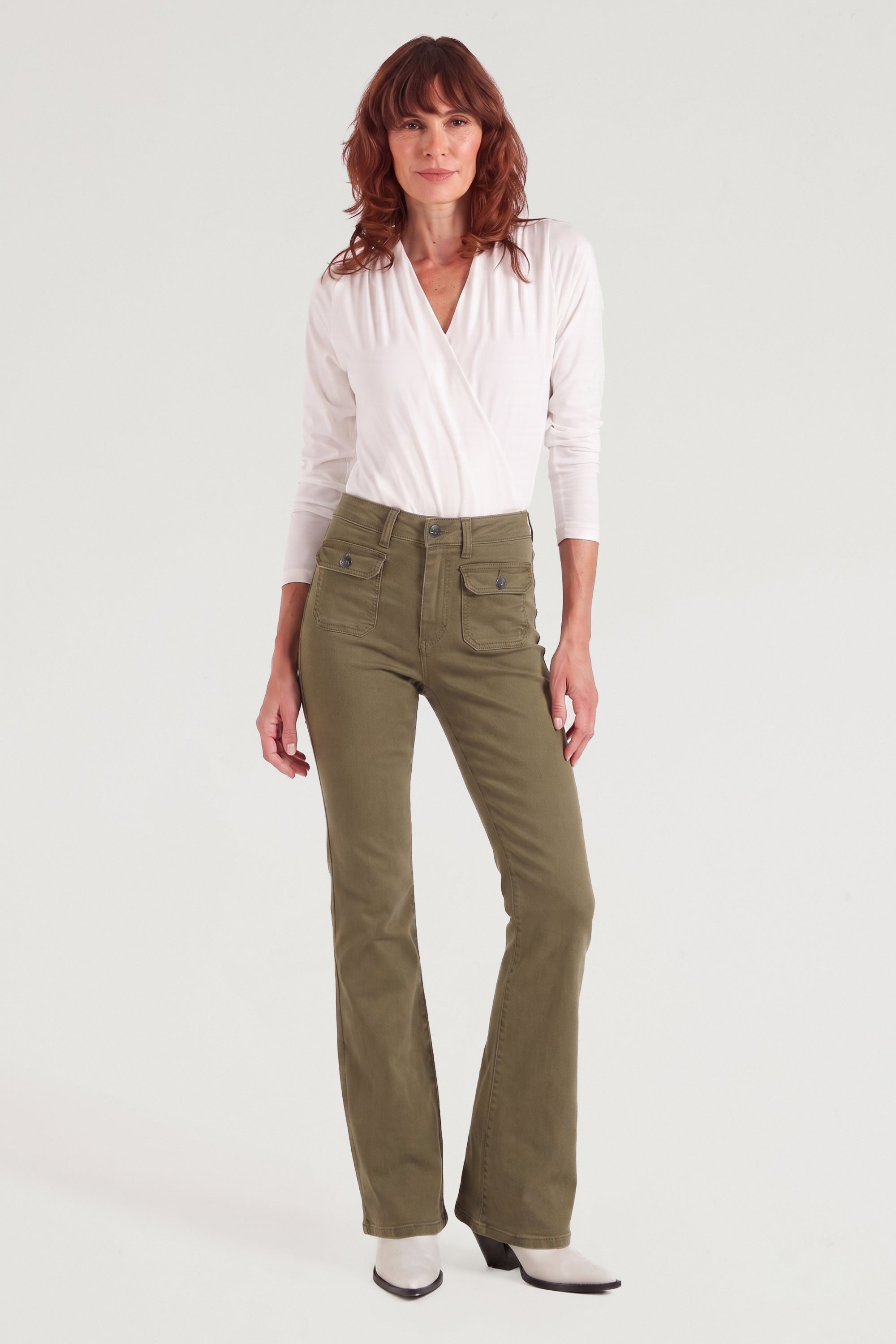 Hope The High Top Patch Pocket Bootcut | Khaki [Green]