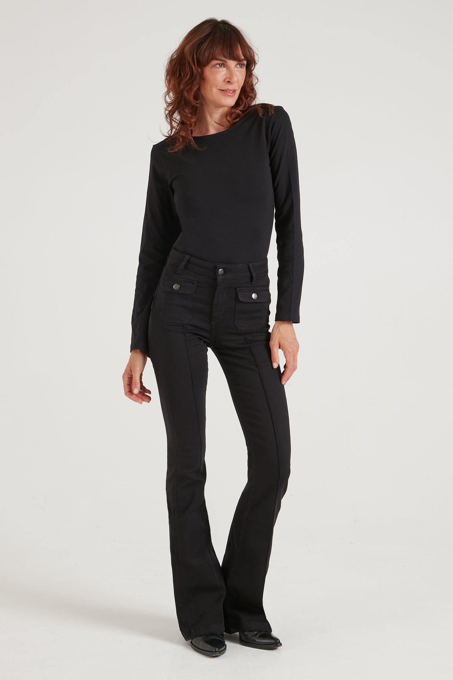 Hope The High Top Patch Pocket Bootcut | Blackest [Black Denim]