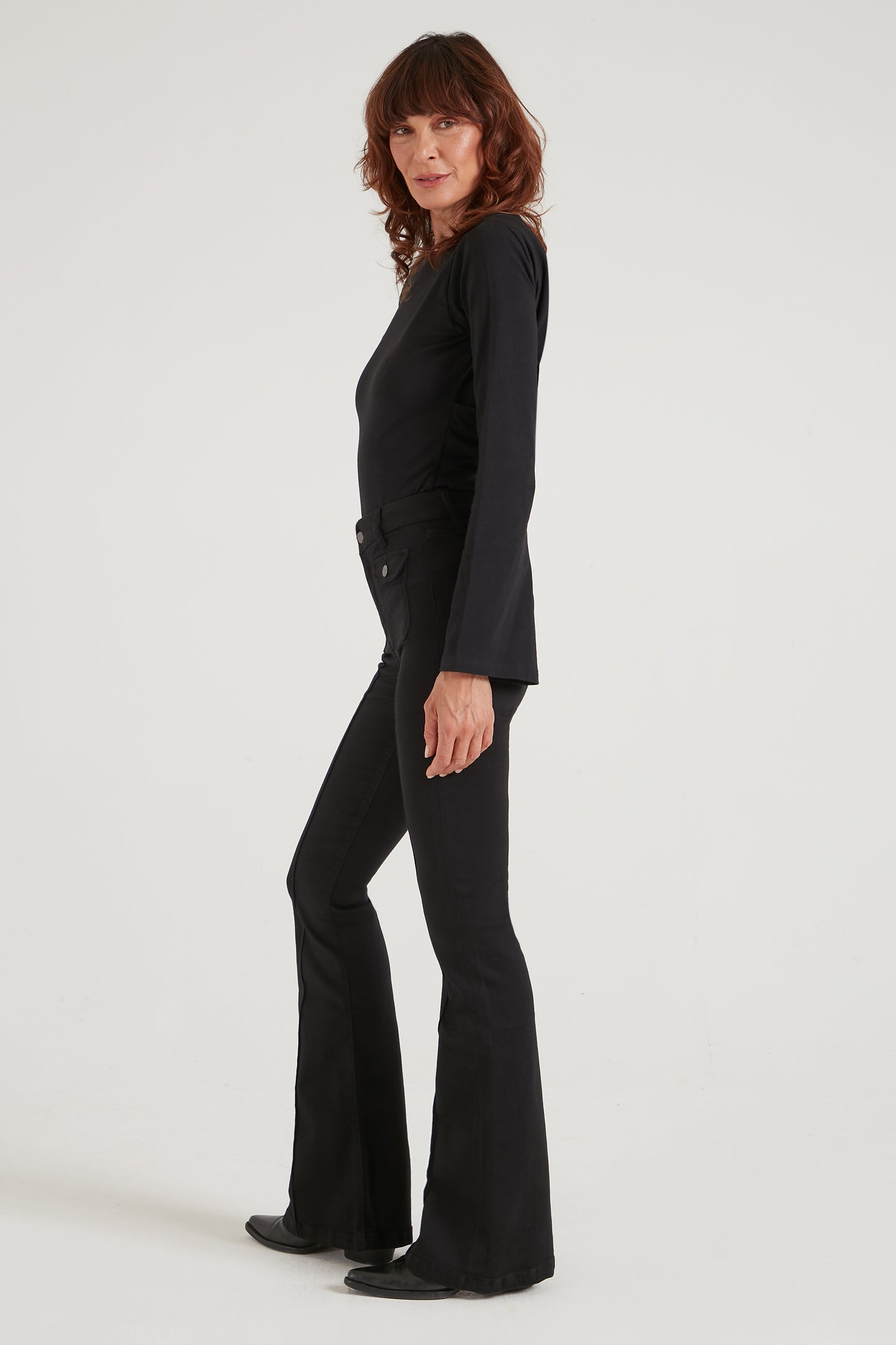 Hope The High Top Patch Pocket Bootcut | Blackest [Black Denim]