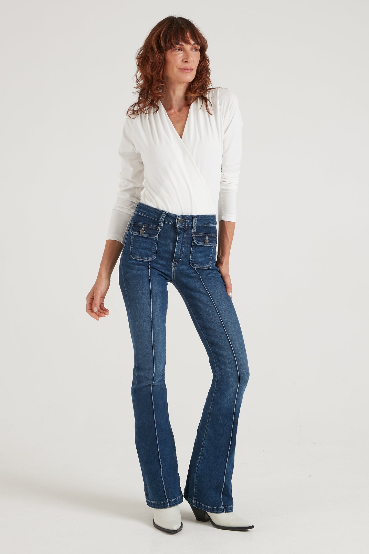 Hope The Patch Pocket Flare Jeans Dark Wash Donna Ida