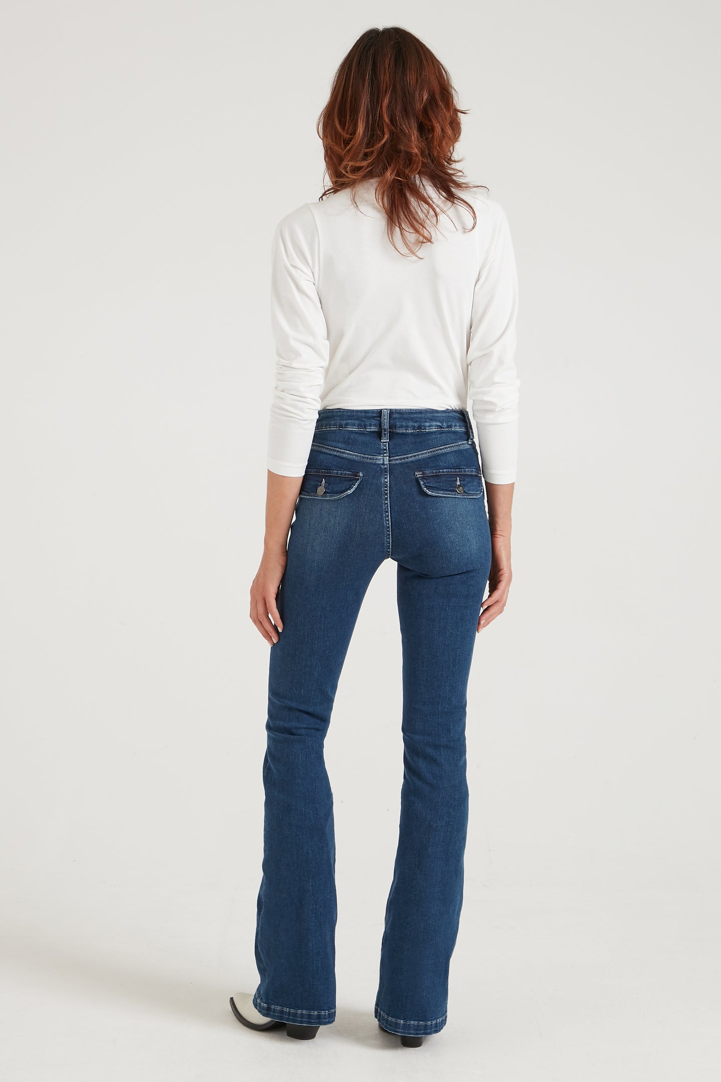 Hope The High Top Patch Pocket Bootcut | Moody Blues [Dark Wash Denim]