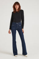 Hope The High Top Patch Pocket Bootcut | Working Girl [Dark Wash]