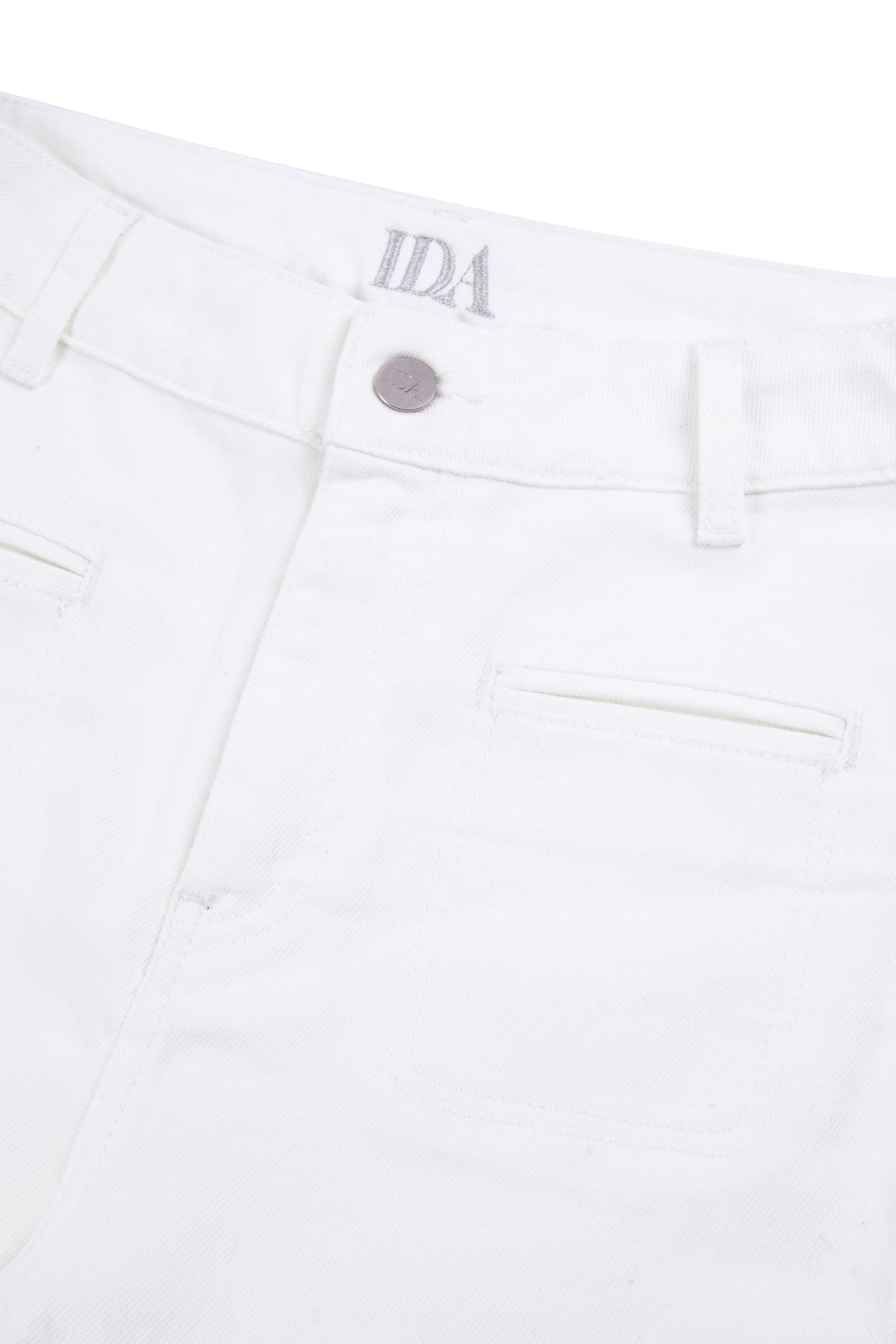 Joan The High Waisted Patch Pocket 70's Flare | Milk [White Denim]