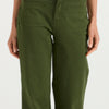 Kate The High Top Patch Pocket Relaxed Wide Leg | Deep Olive [Green Denim]