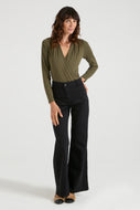 Kate The High Top Patch Pocket Relaxed Wide Leg | Blackest [Black Denim]