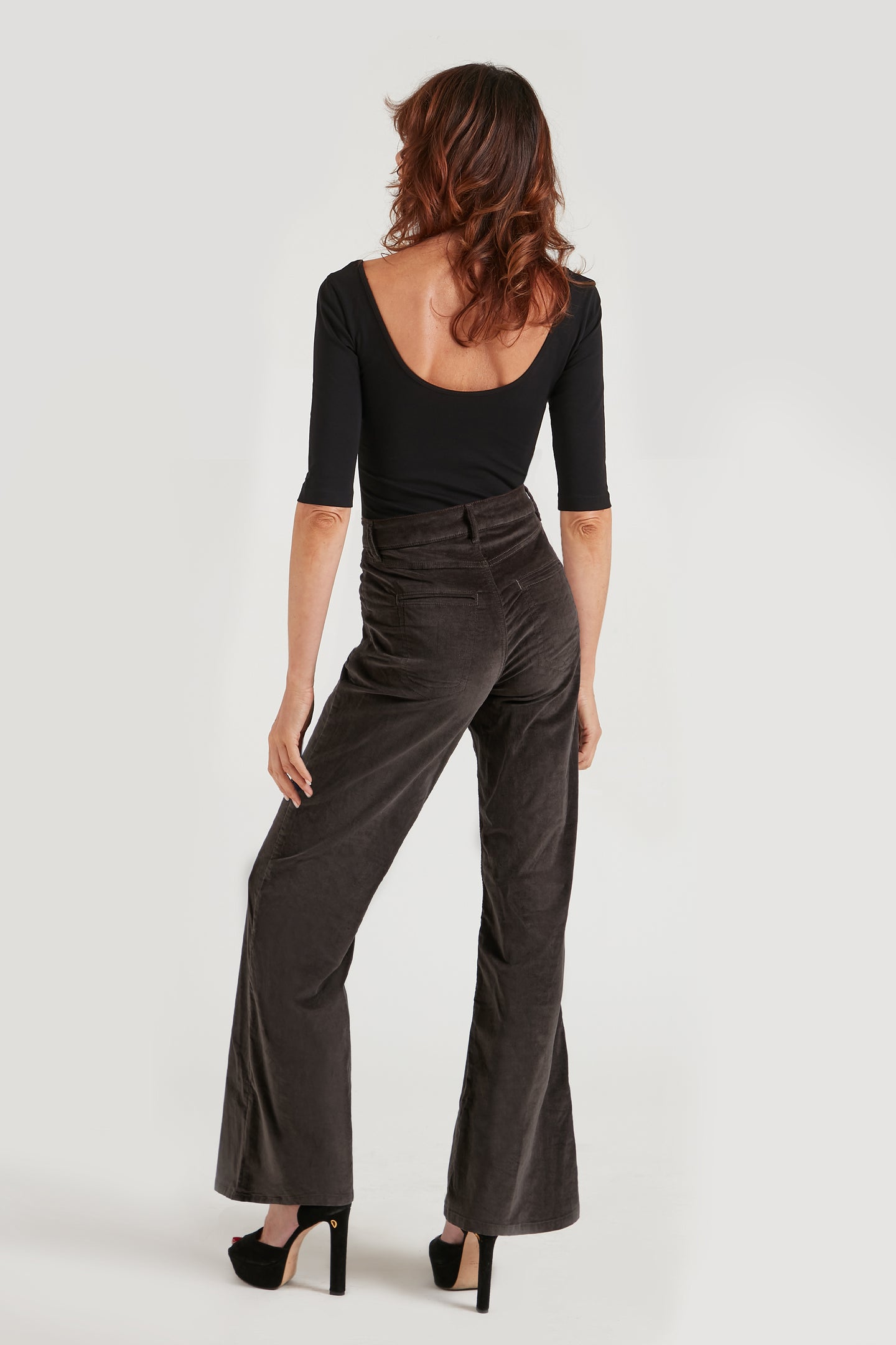 Kate The High Top Patch Pocket Relaxed Wide Leg | Gunmetal [Grey Denim]