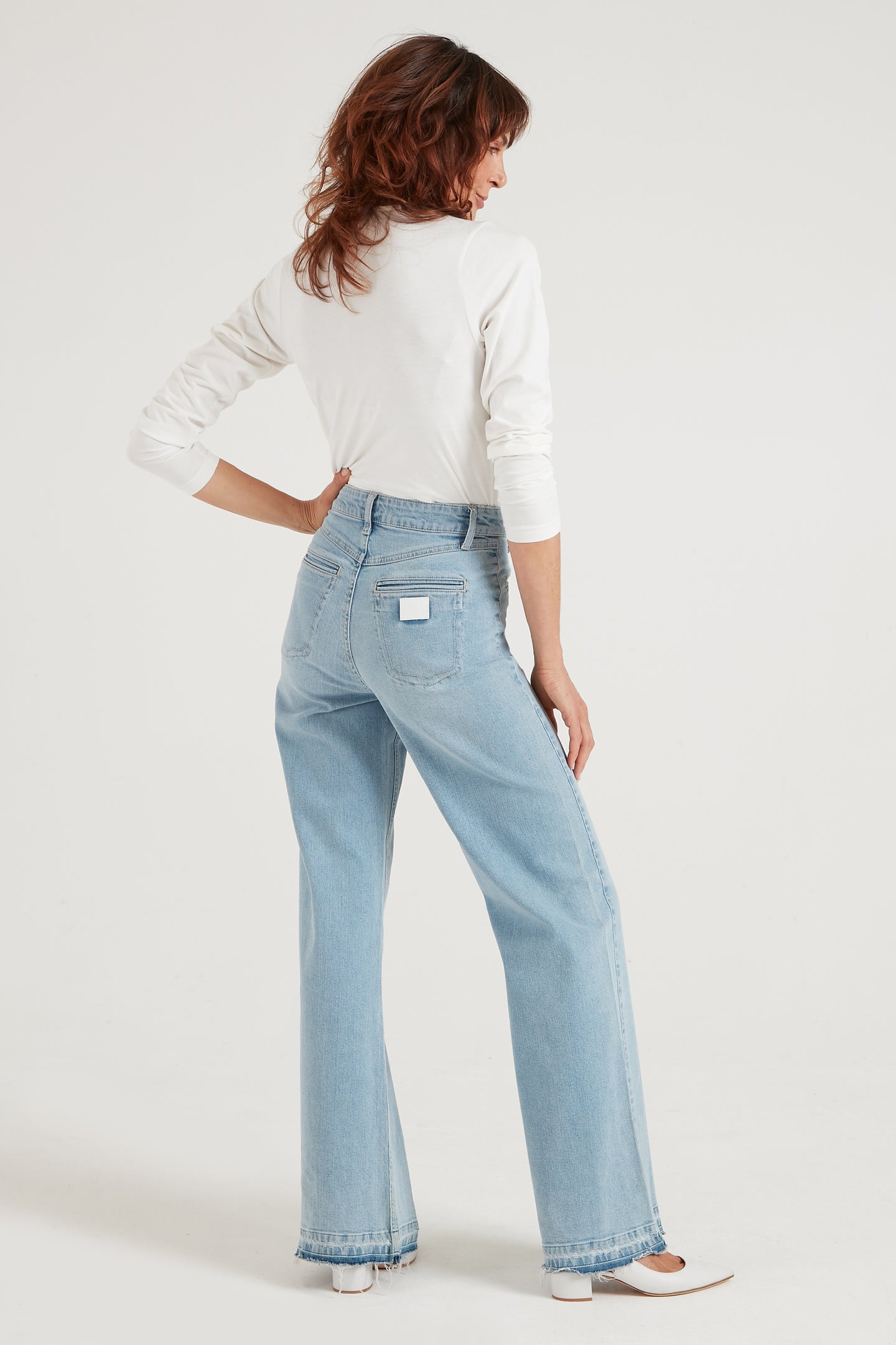 Kate The High Top Patch Pocket Relaxed Wide Leg | Malibu [Light Blue Denim]