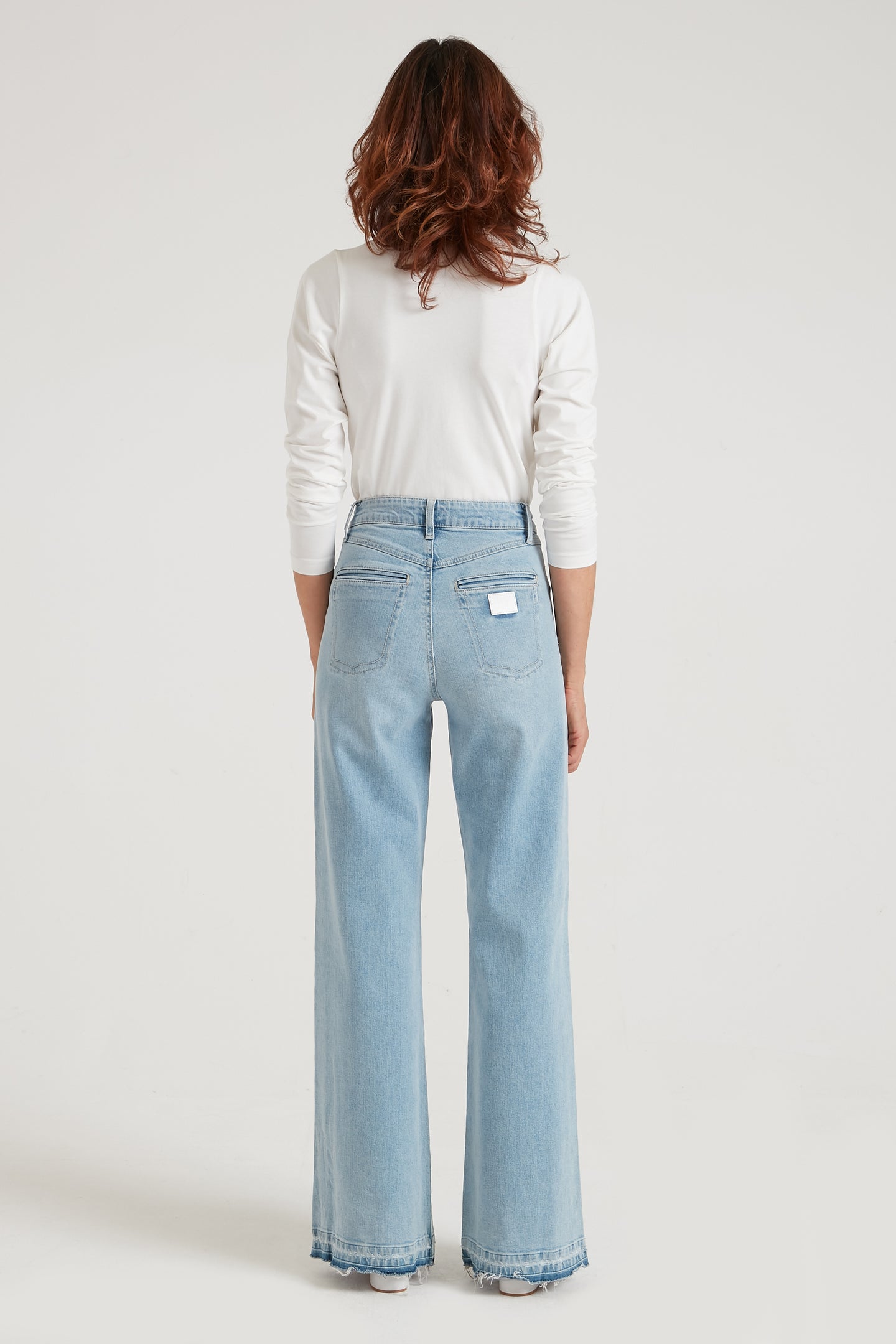Kate The High Top Patch Pocket Relaxed Wide Leg | Malibu [Light Blue Denim]