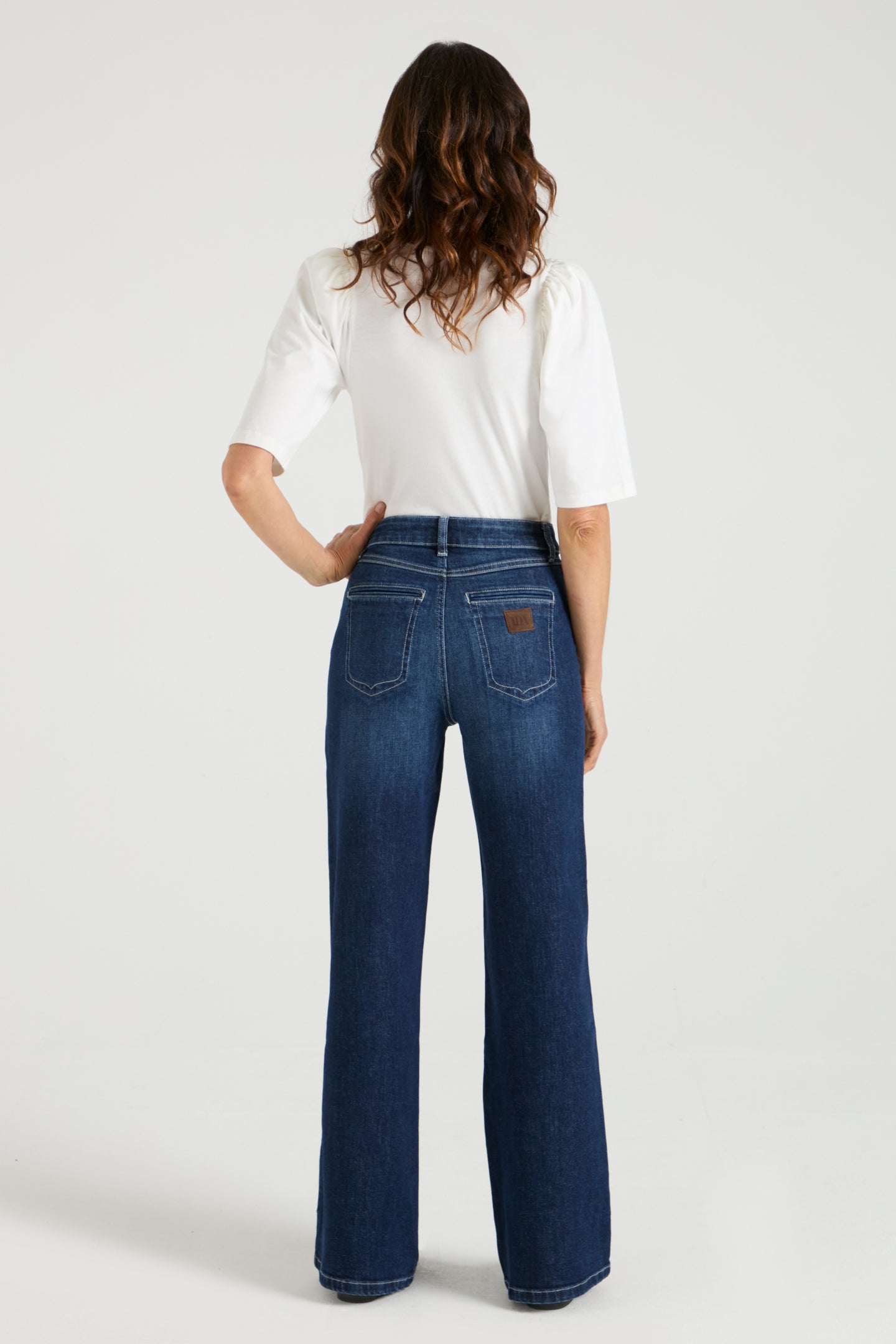 Kate The High Top Patch Pocket Relaxed Wide Leg | When Night Fell [Dark Blue Denim]