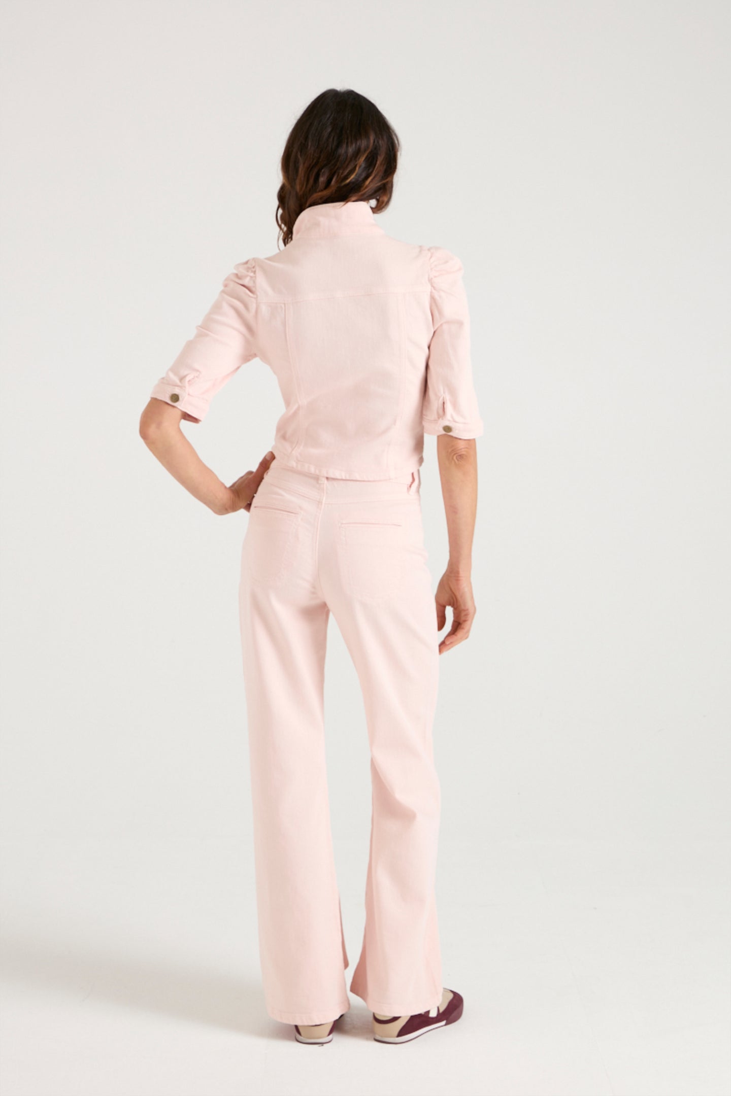 Kate The High Top Patch Pocket Relaxed Wide Leg | Shell Pink [Pink Denim]