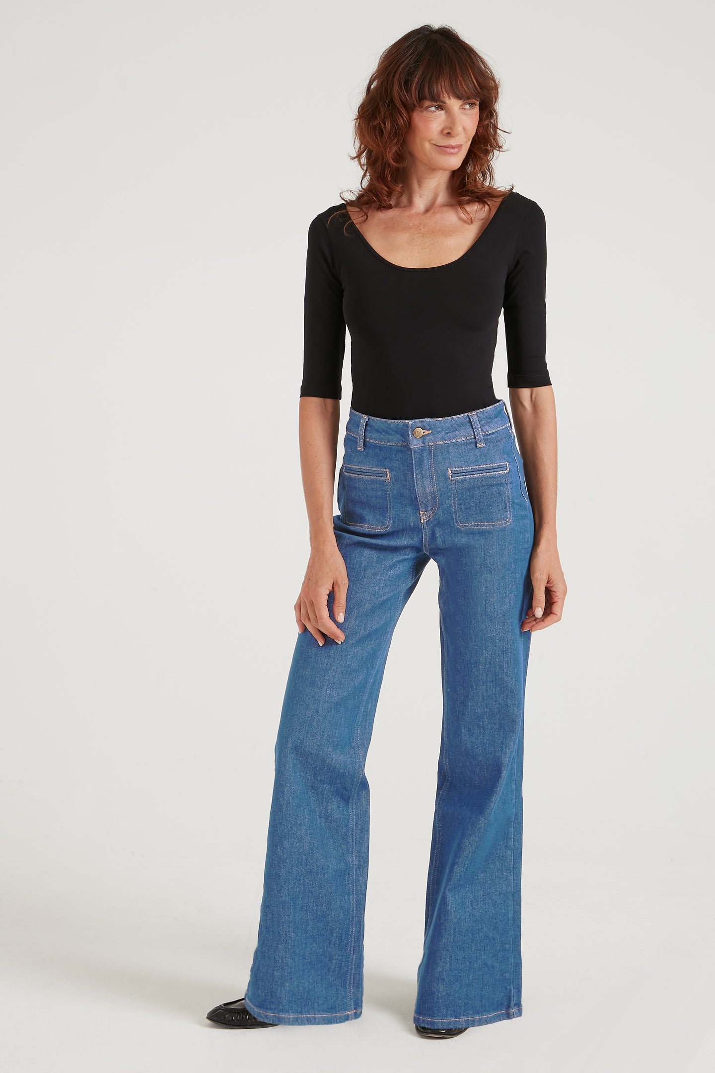 Katherine The Longer Line Wide Leg | Top Of The Class [Blue Denim]