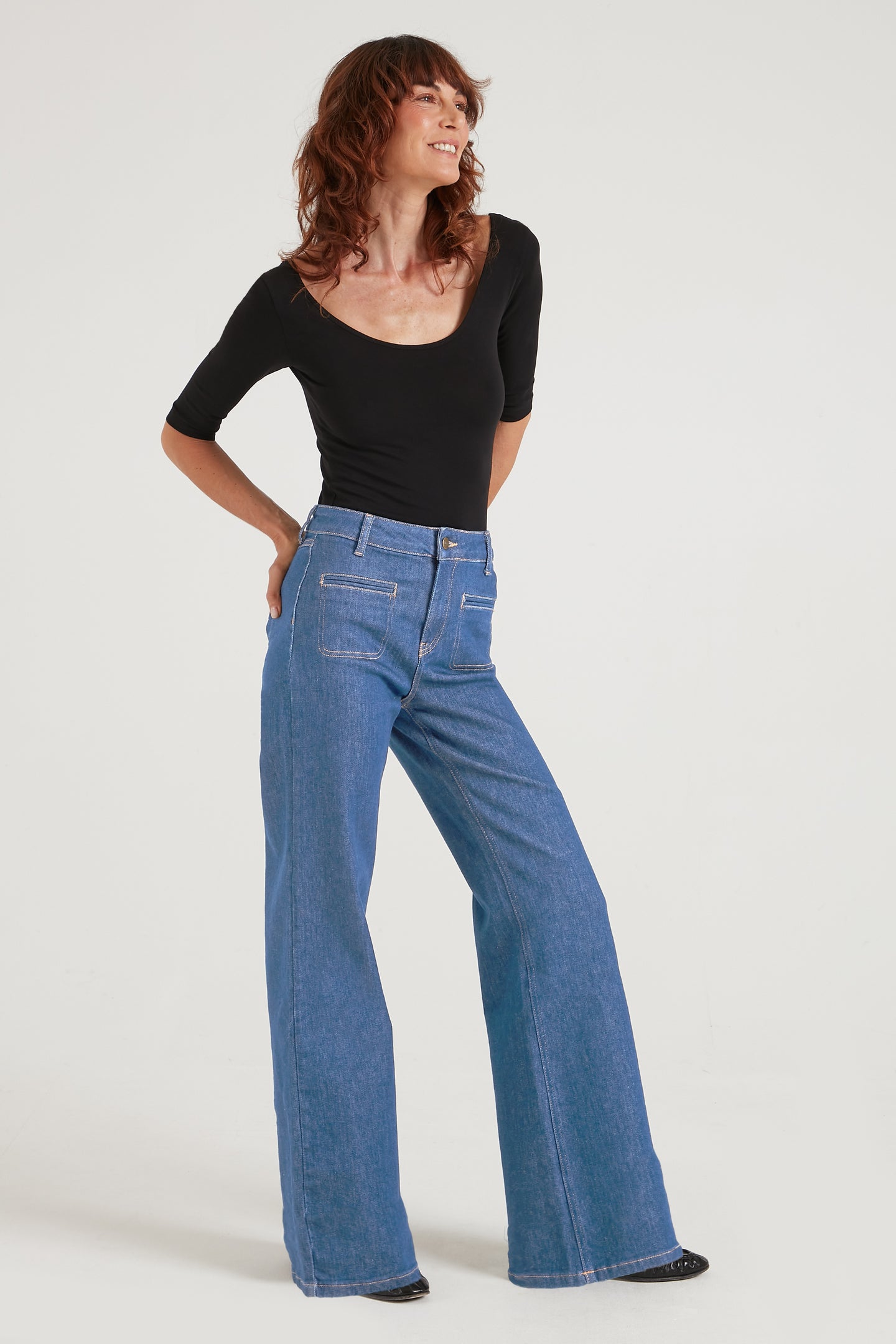 Katherine The Longer Line Wide Leg | Top Of The Class [Blue Denim]