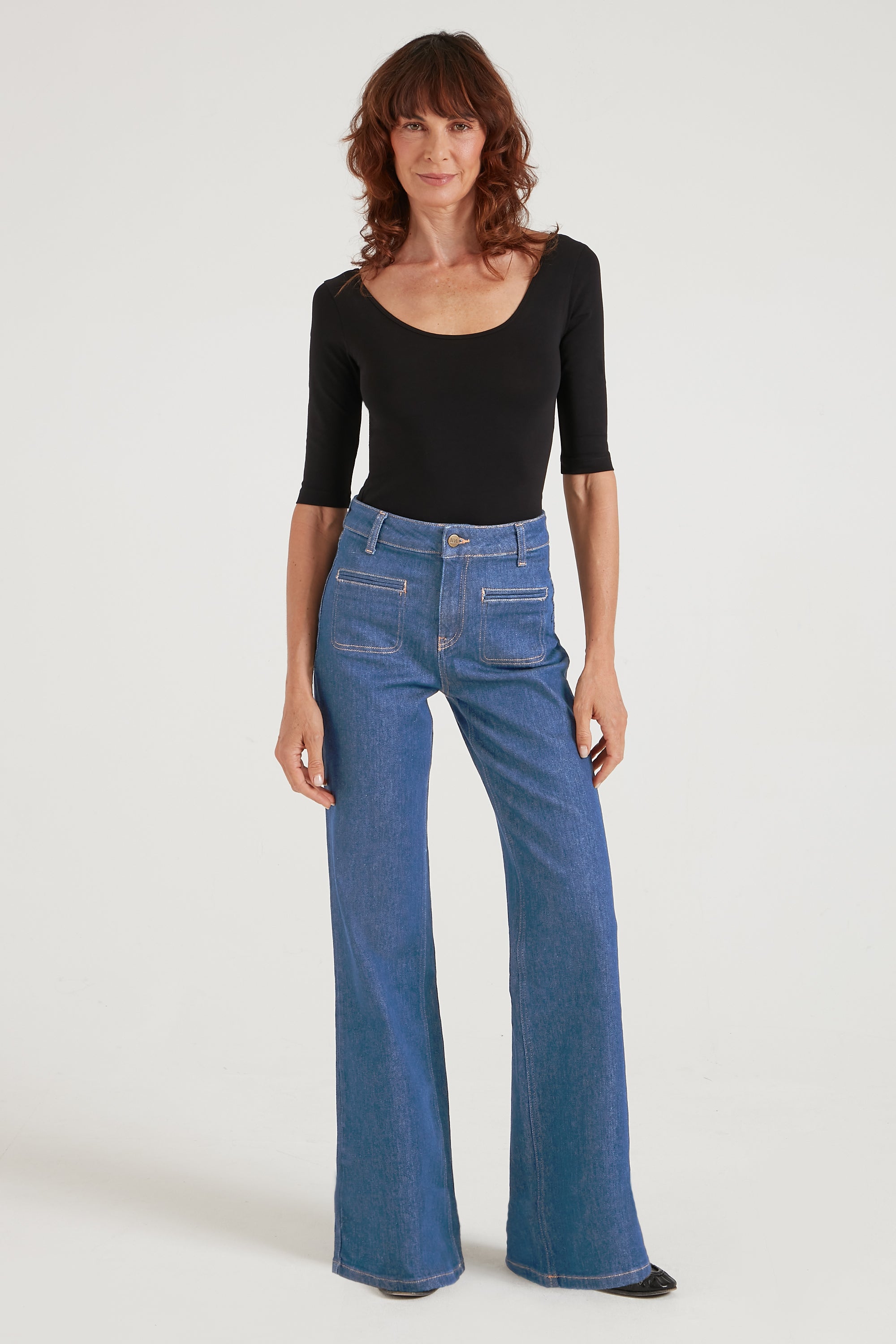 Katherine The Longer Line Wide Leg | Top Of The Class [Blue Denim]
