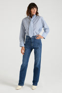 Marilyn The High Waisted Straight Leg | Ballet Flats [Blue Denim]