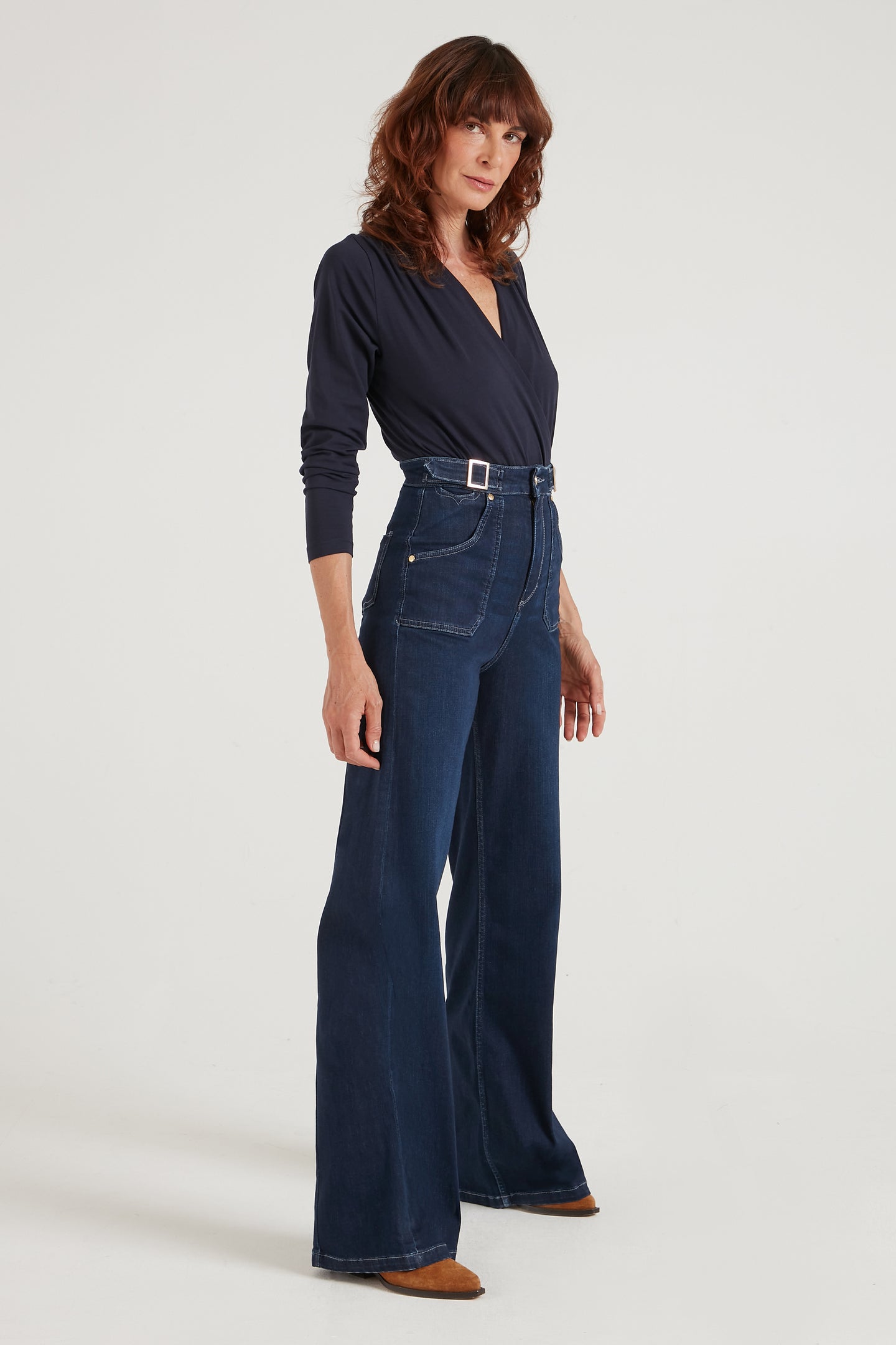 Minnie The High Top Full Length Wide Leg Flared Jeans | Lovers & Losers [Dark Wash Denim]