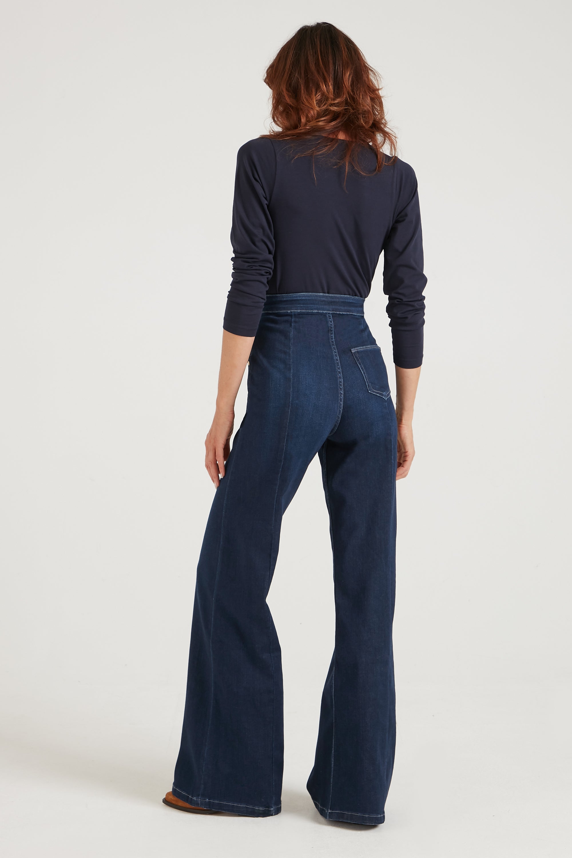 Minnie The High Top Full Length Wide Leg Flared Jeans | Lovers & Losers [Dark Wash Denim]
