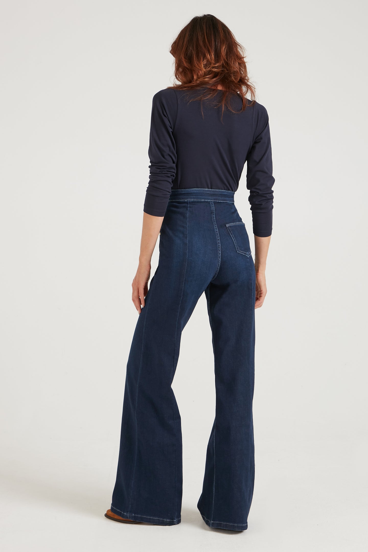 Minnie The High Top Full Length Wide Leg Flared Jeans | Lovers & Losers [Dark Wash Denim]