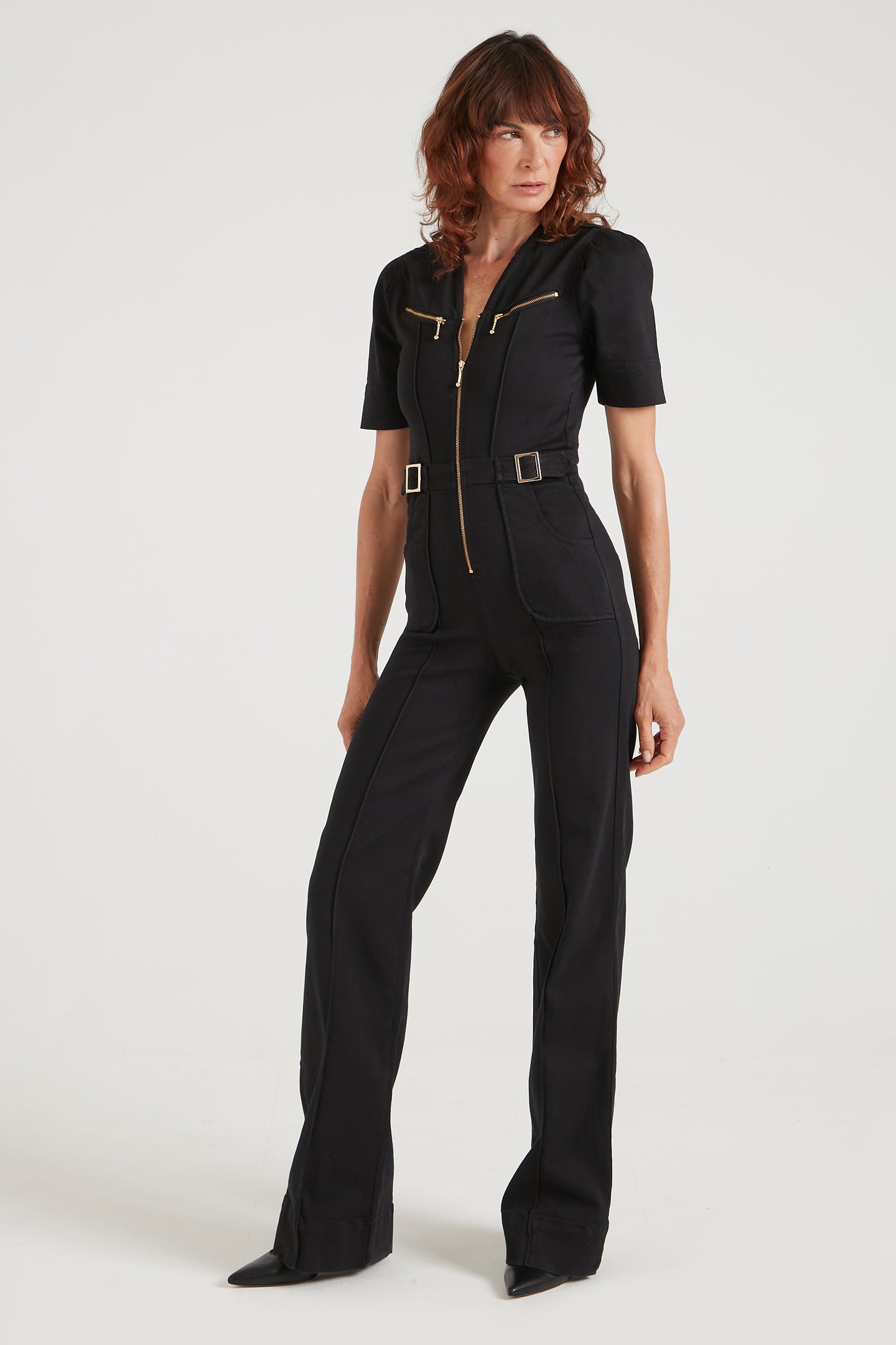 Opal The Softly Curved Jumpsuit | Blackest [Black Denim]