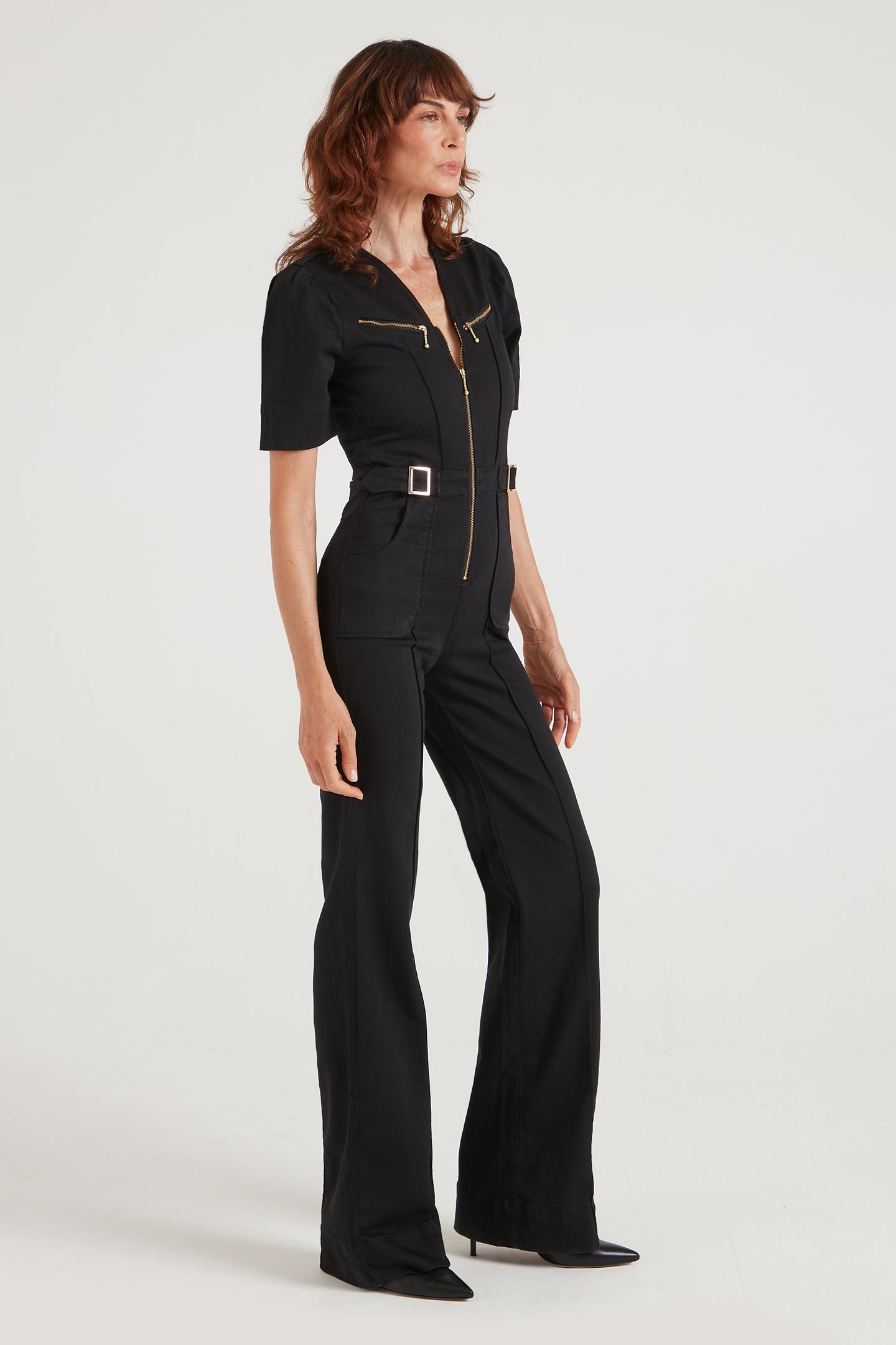 Opal The Softly Curved Jumpsuit | Blackest [Black Denim]
