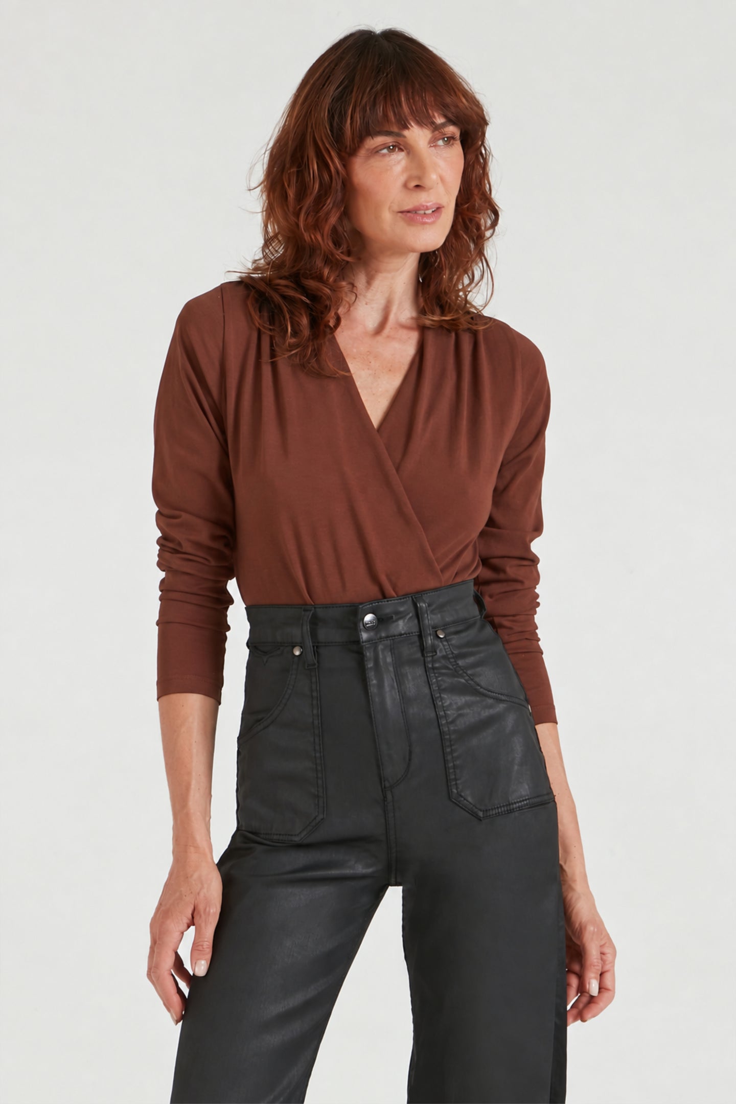 The Crossover Bodysuit | Raisin [Rusty]