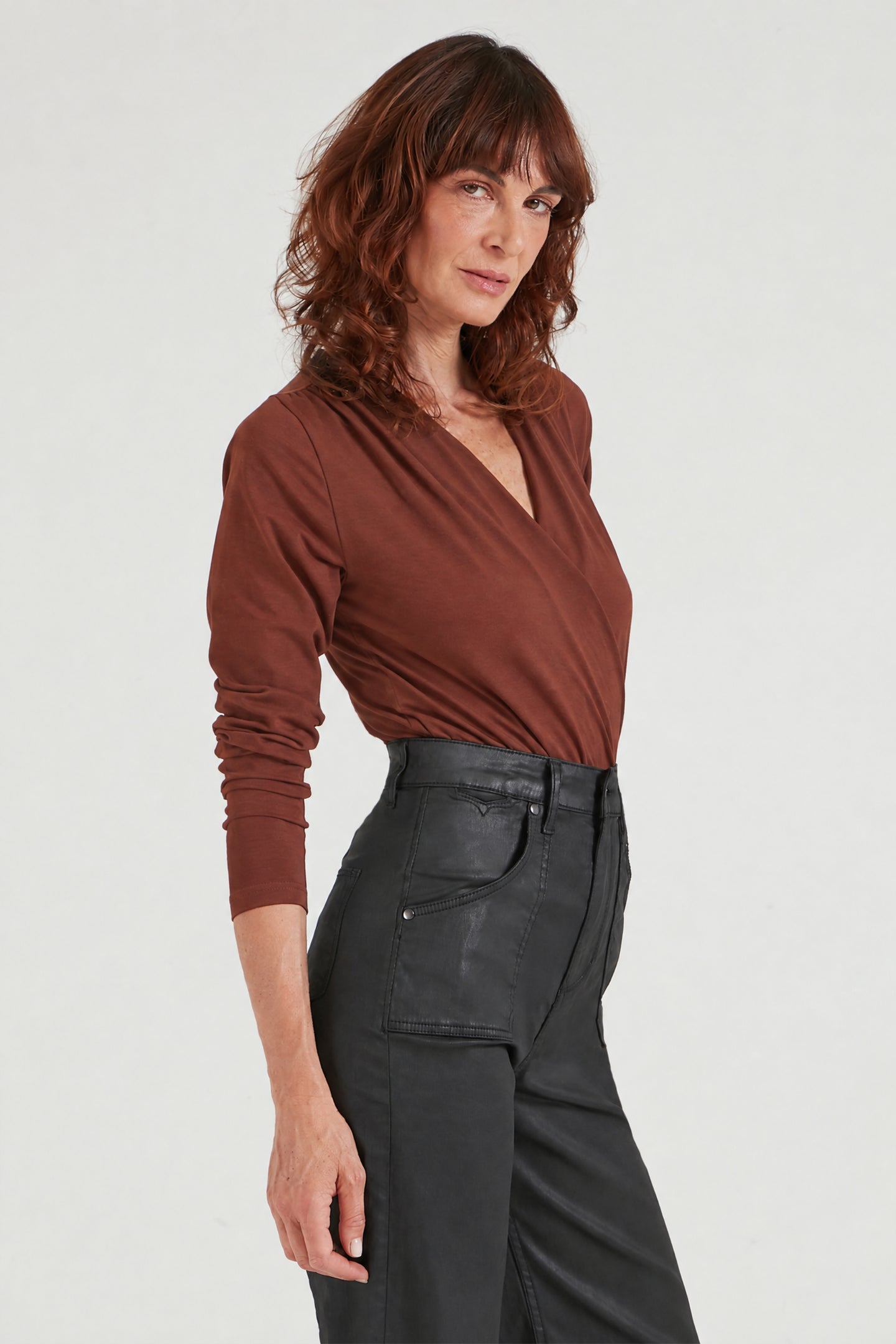 The Crossover Bodysuit | Raisin [Rusty]