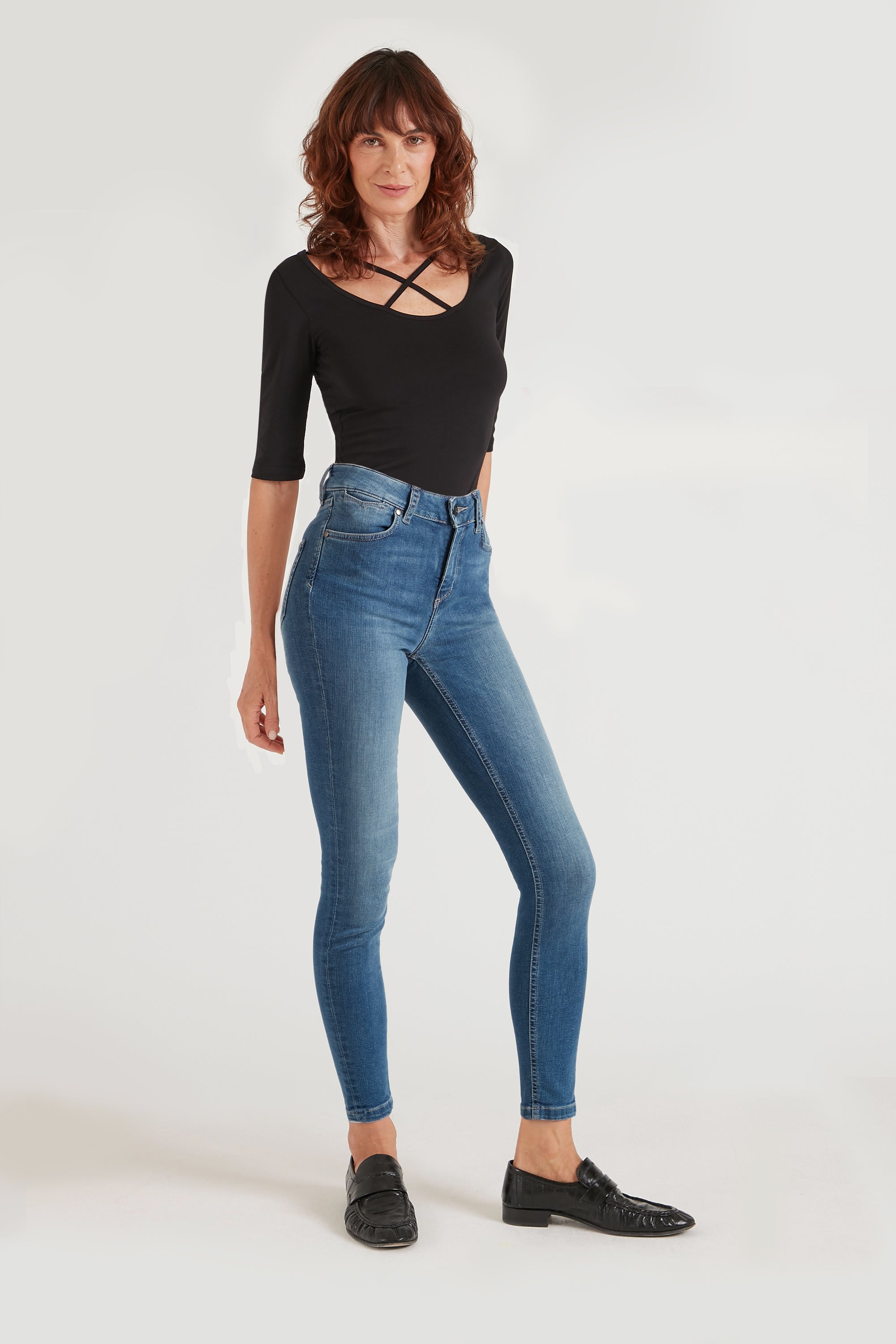 Rizzo The High Top Ankle Skinny | Fawcett Blue [Classic Blue Denim]